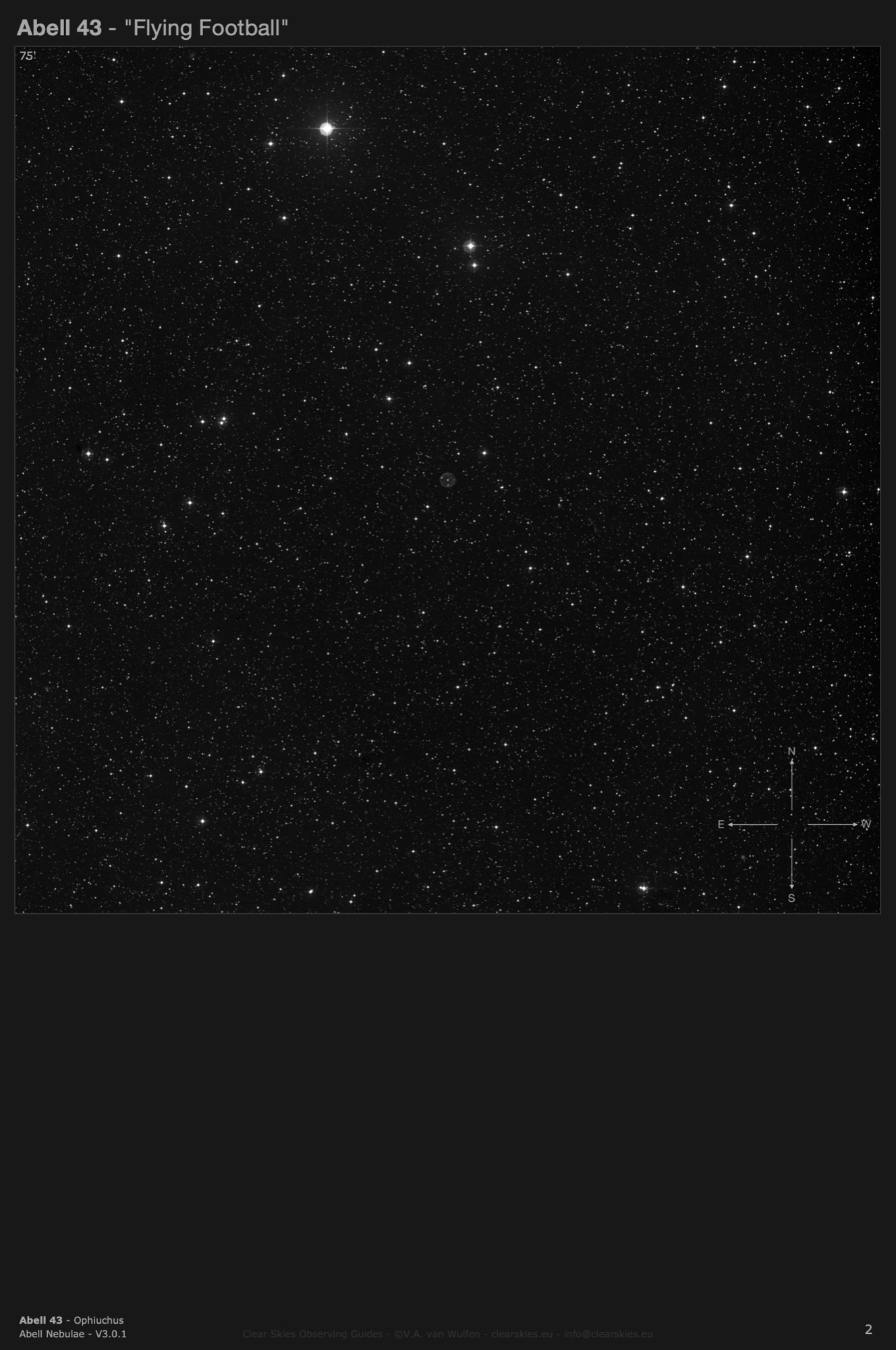 Planetary nebula Abell 43 (PK 036+17.1) in Ophiuchus