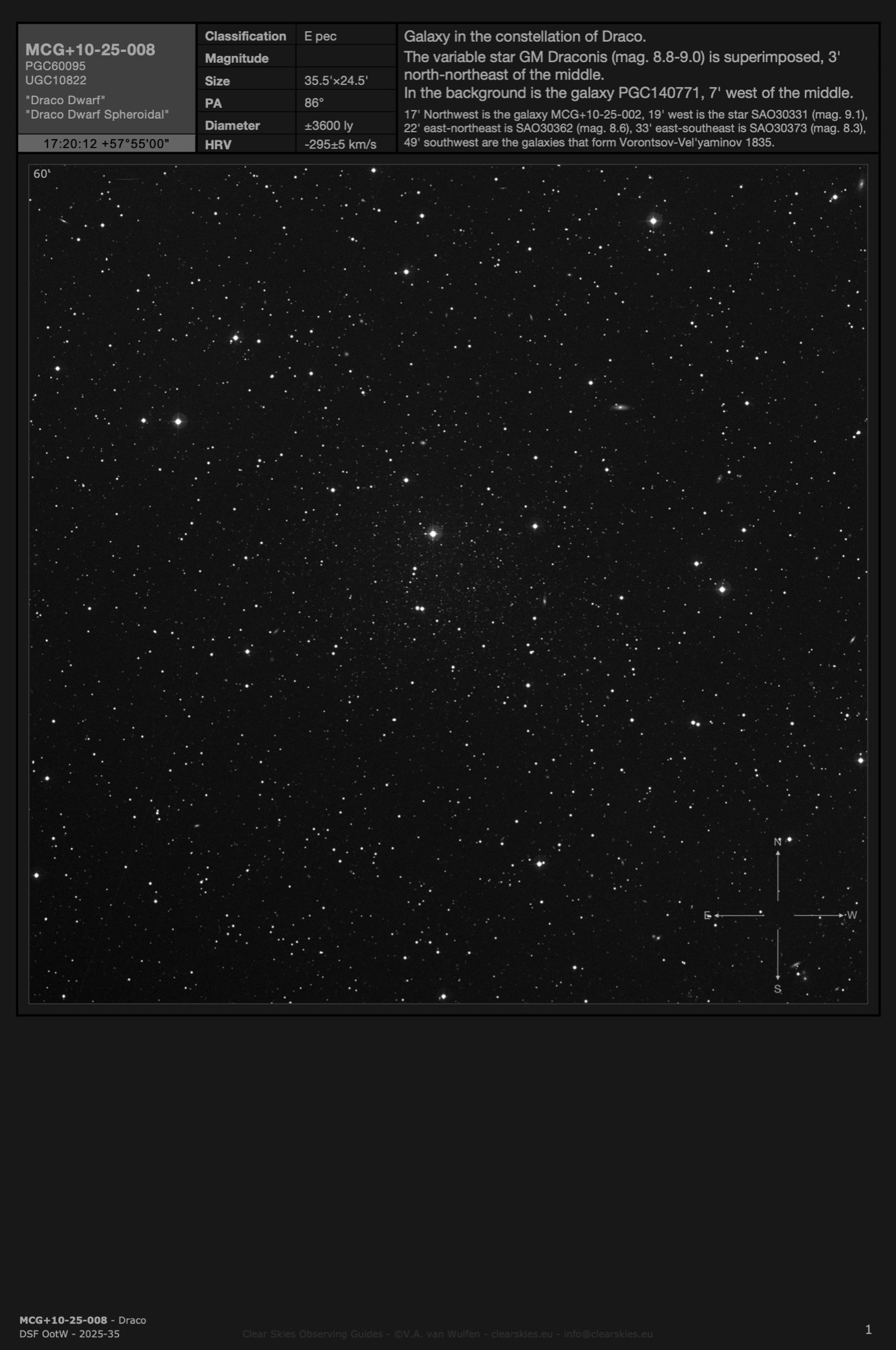 Galaxy MCG+10-25-008 - the "Draco Dwarf" in Draco Galaxy MCG+10-25-008 - the "Draco Dwarf" in Draco