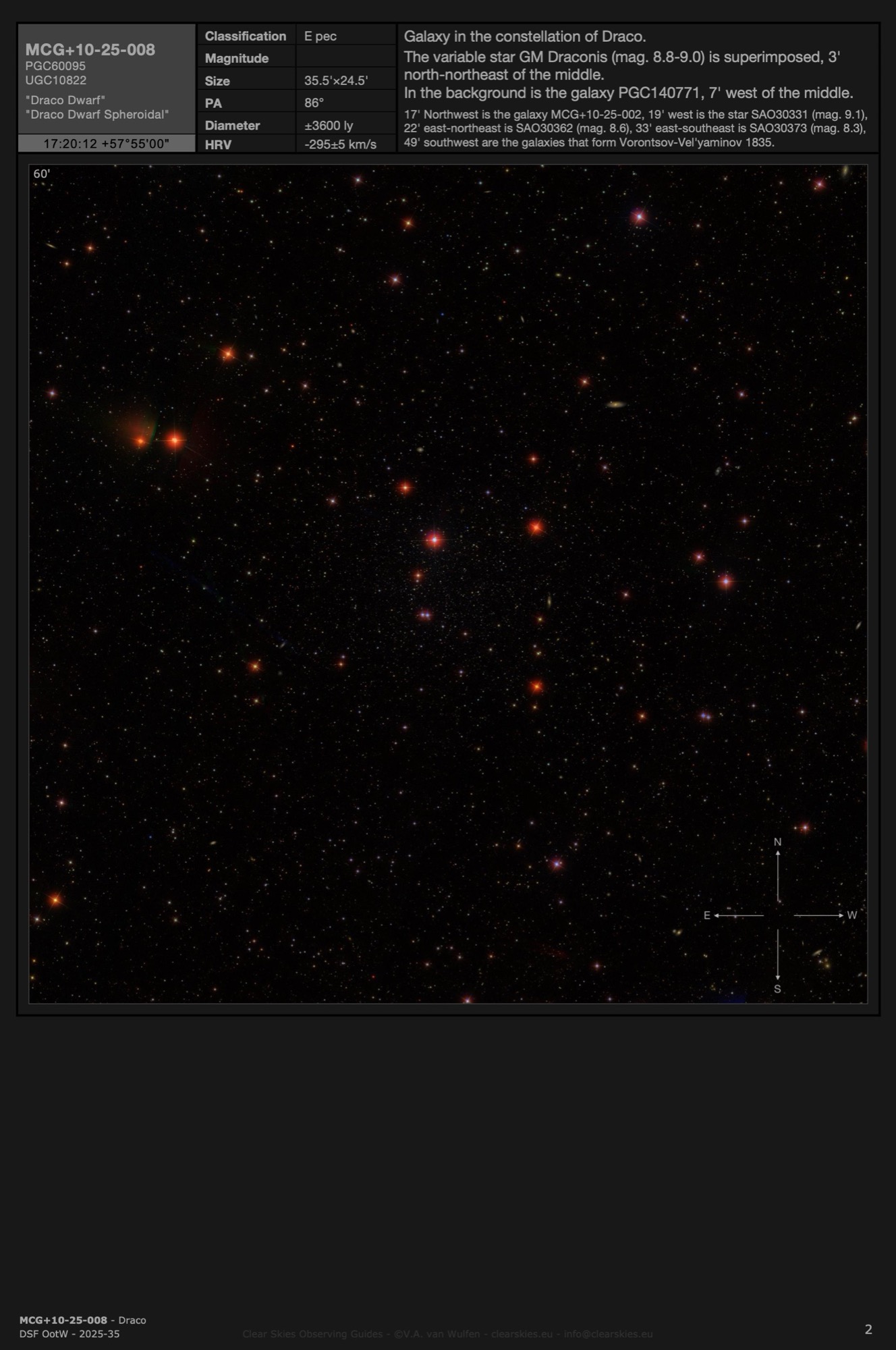 Galaxy MCG+10-25-008 - the "Draco Dwarf" in Draco Galaxy MCG+10-25-008 - the "Draco Dwarf" in Draco