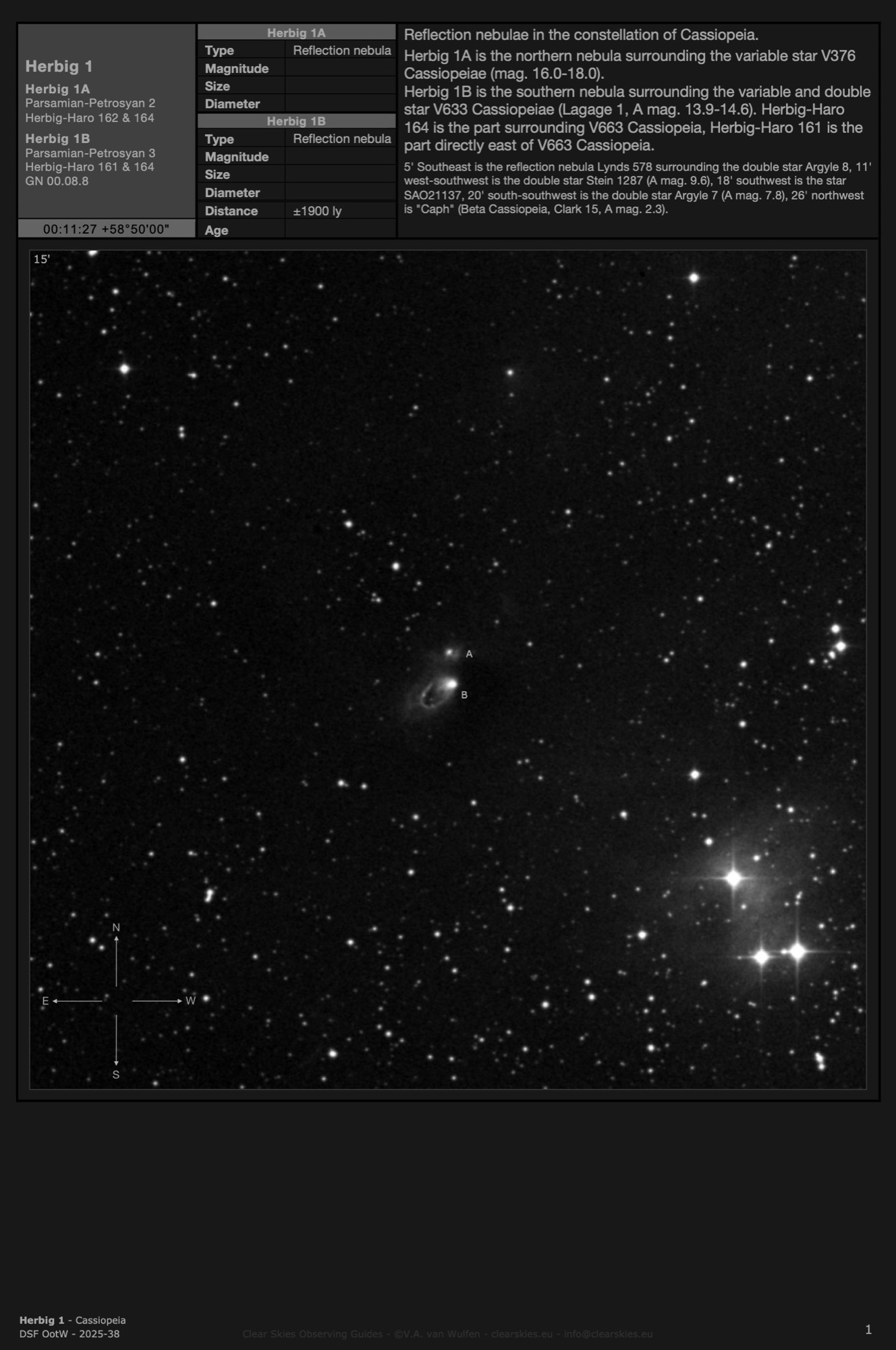 Reflection nebula(e) Herbig 1 in Cassiopeia Reflection nebula(e) Herbig 1 in Cassiopeia