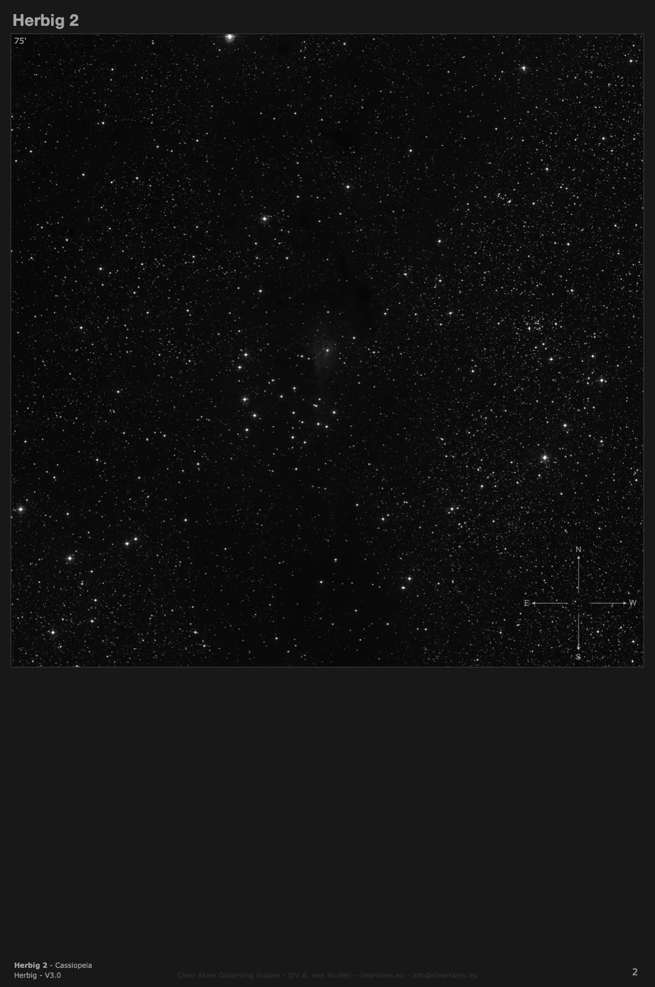 Reflection nebula Herbig 2 in Cassiopeia