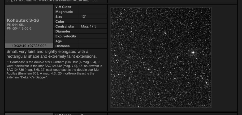 Planetary nebula Kohoutek 3-36 (PK 044-05.1) in Aquila
