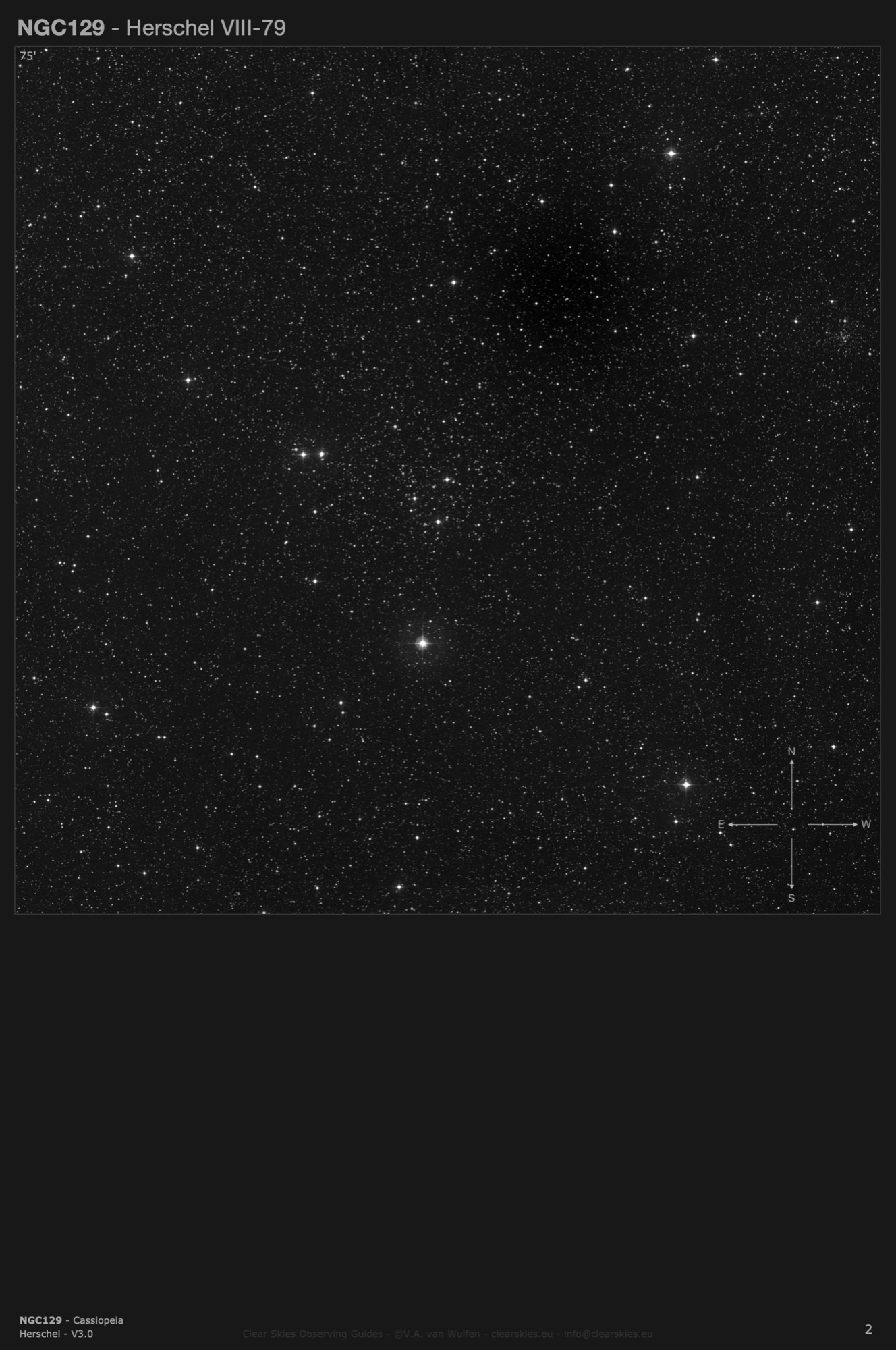 Open cluster NGC129 in Cassiopeia