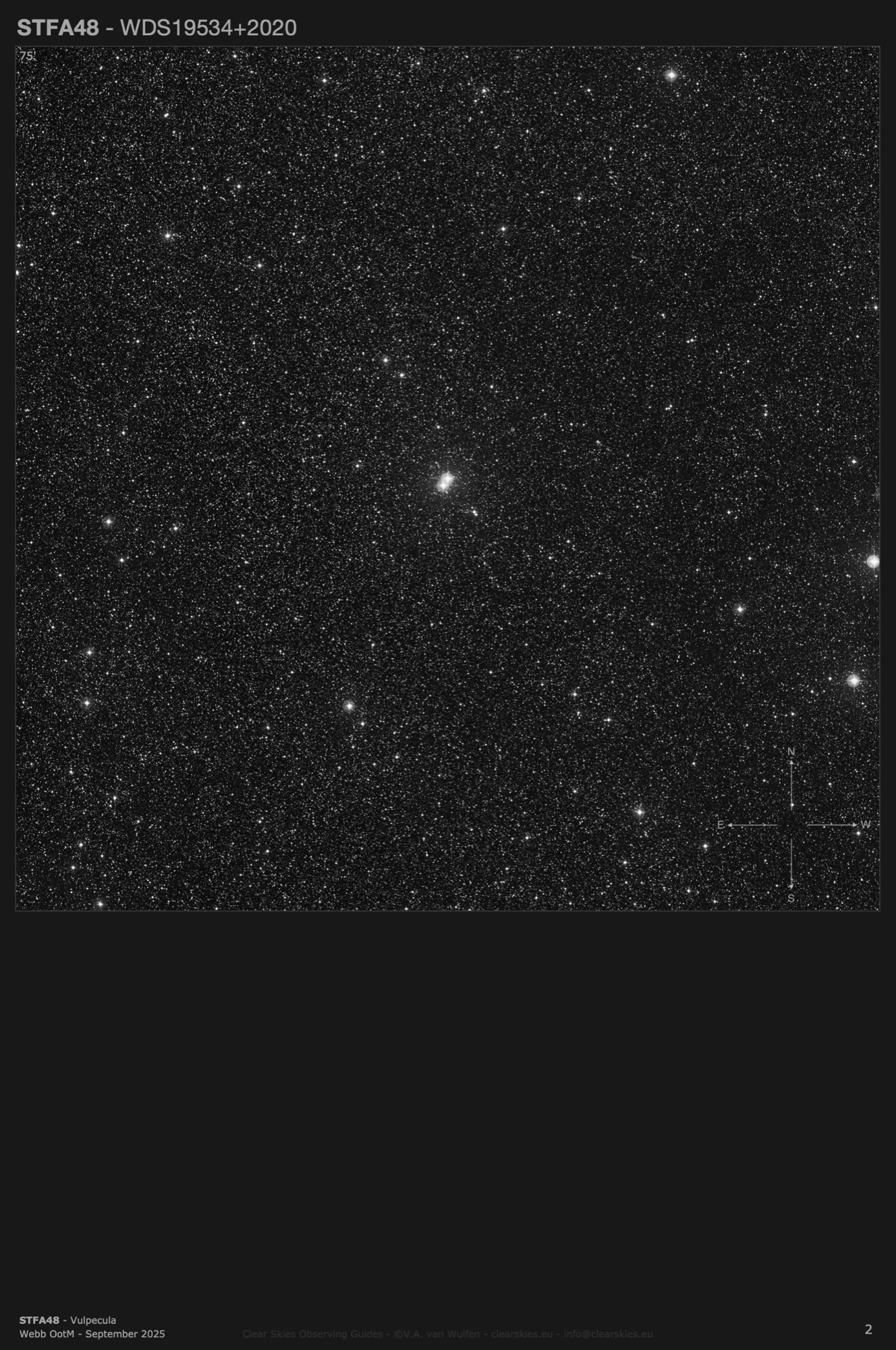 Double star STFA48 (WDS19534+2020) in Vulpecula Double star STFA48 (WDS19534+2020) in Vulpecula