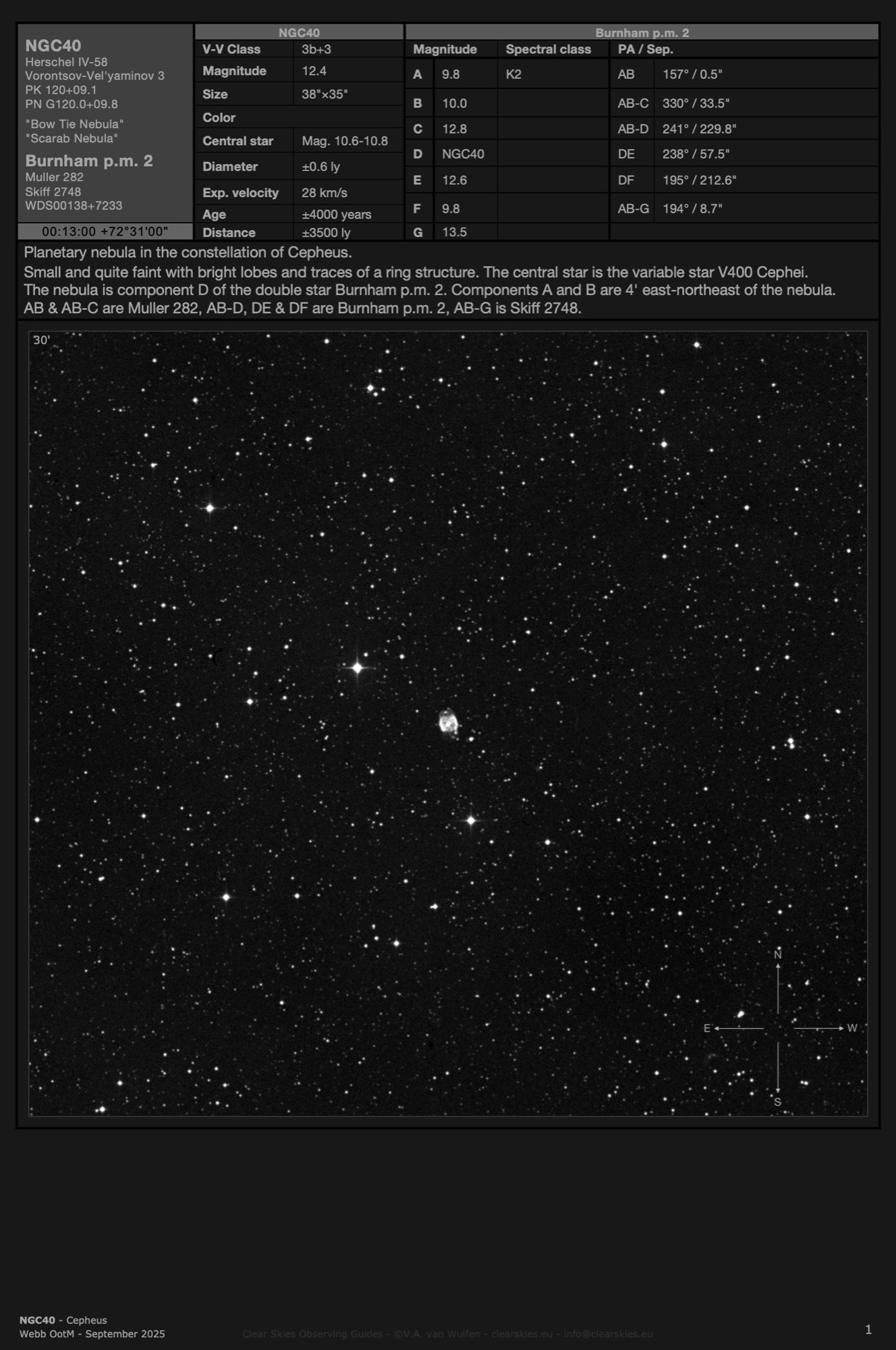 Planetary nebula NGC40 - the "Bow Tie Nebula" in Cepheus Planetary nebula NGC40 - the "Bow Tie Nebula" in Cepheus