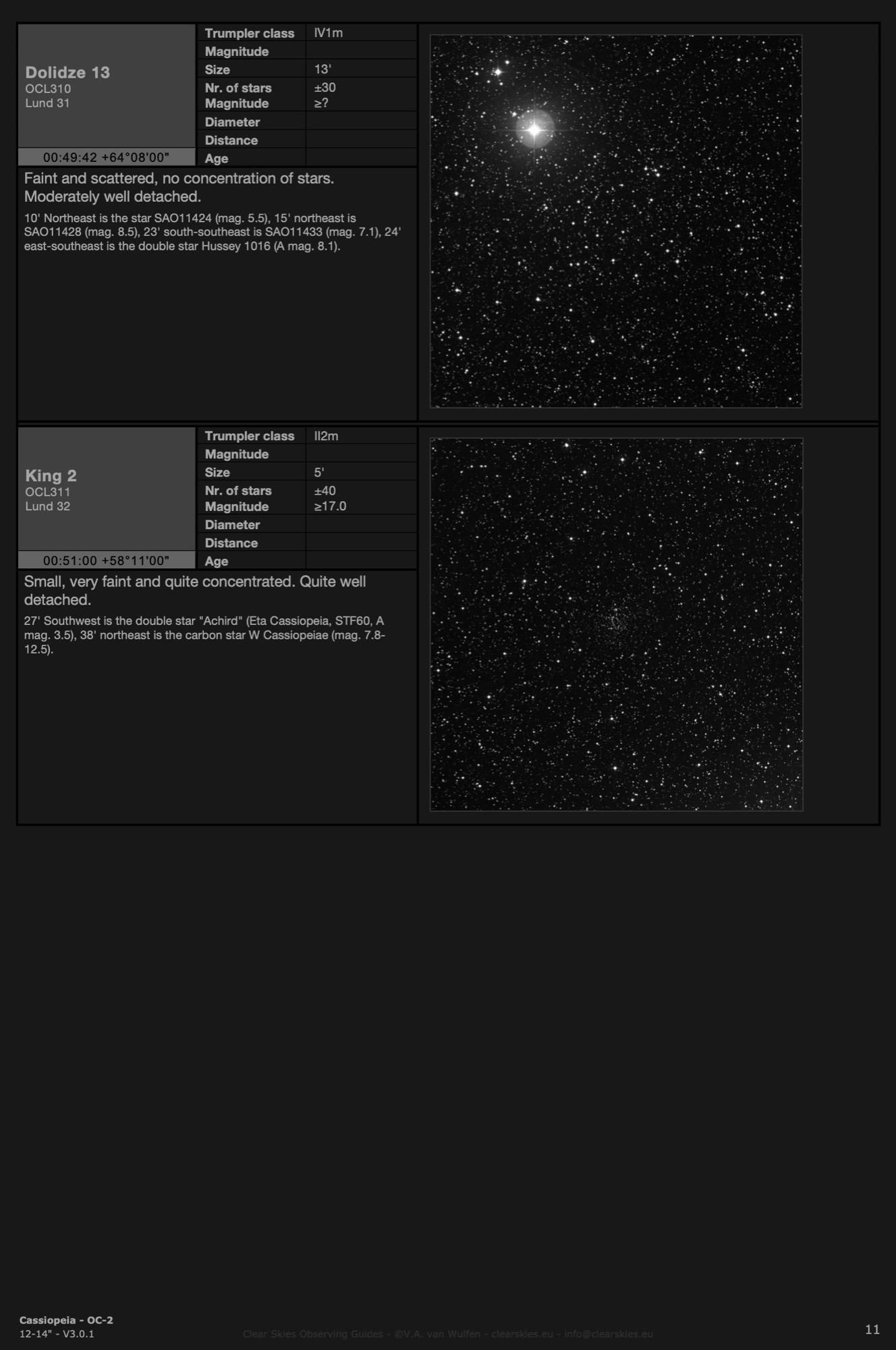 CSOG 12-14" Constellation editions - Open Clusters in Cassiopeia - OC-2, page 11 - CSOG 3.0.1 CSOG 12-14" Constellation editions - Open Clusters in Cassiopeia - OC-2, page 11 - CSOG 3.0.1