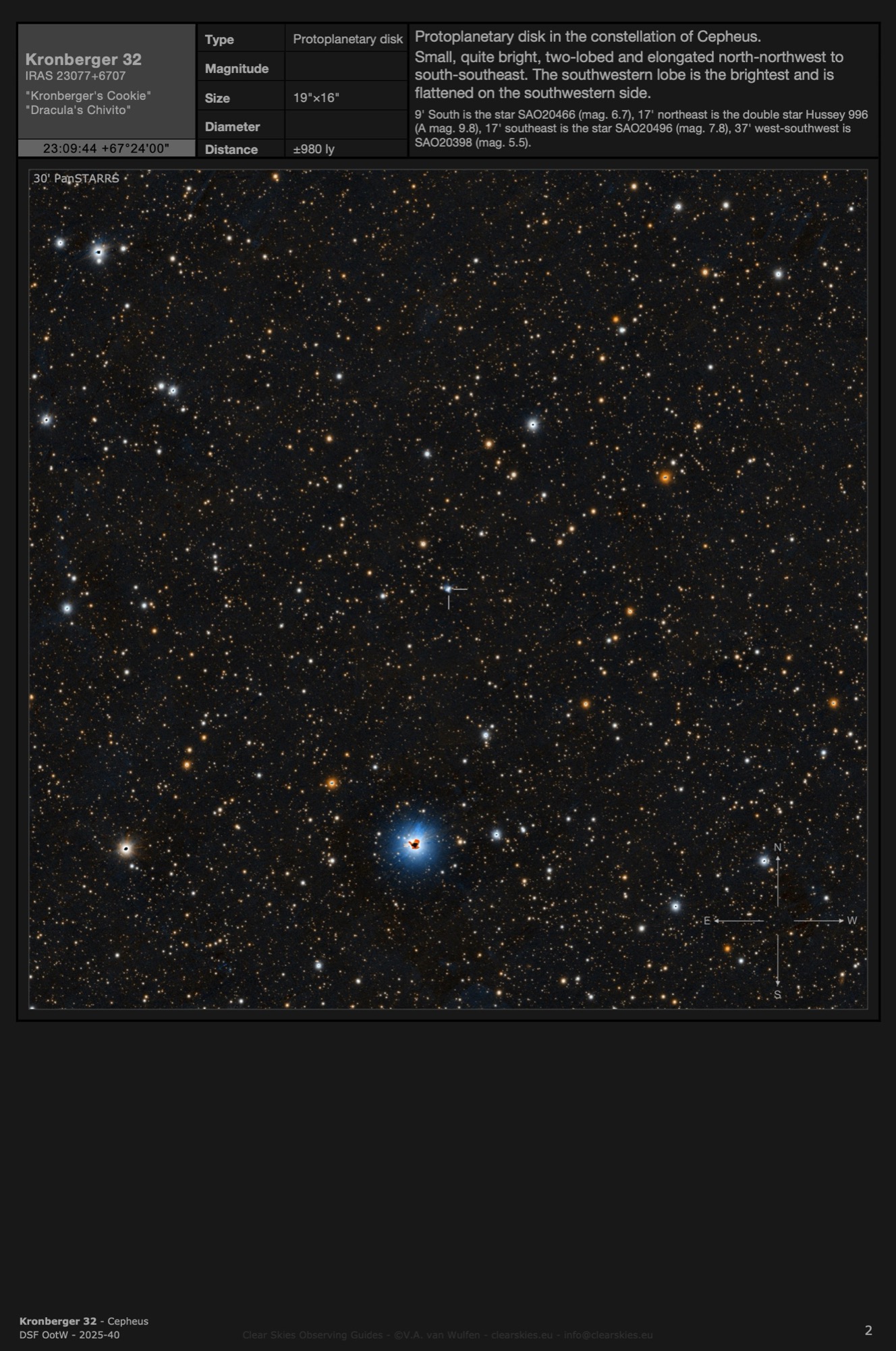 Protoplanetary disk Kronberger 32 - "Kronberger's Cookie" in Cepheus Protoplanetary disk Kronberger 32 - "Kronberger's Cookie" in Cepheus