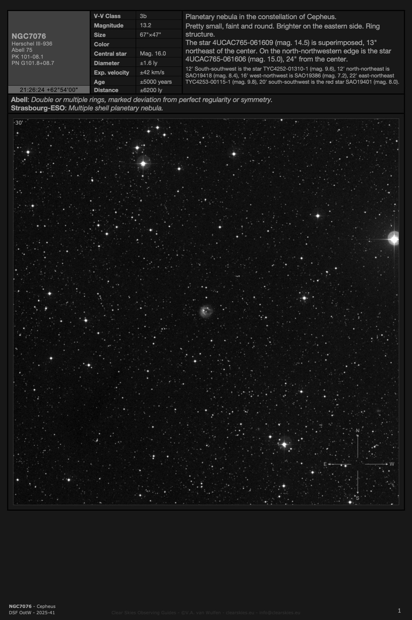 Planetary nebula NGC7076 in Cepheus Planetary nebula NGC7076 in Cepheus