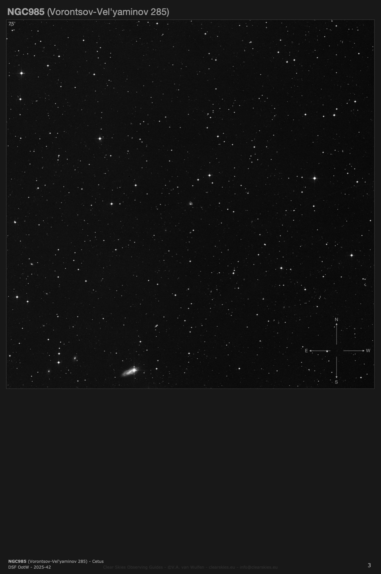 Galaxy NGC985 (Vorontsov-Vel'yaminov 285) in Cetus Galaxy NGC985 (Vorontsov-Vel'yaminov 285) in Cetus