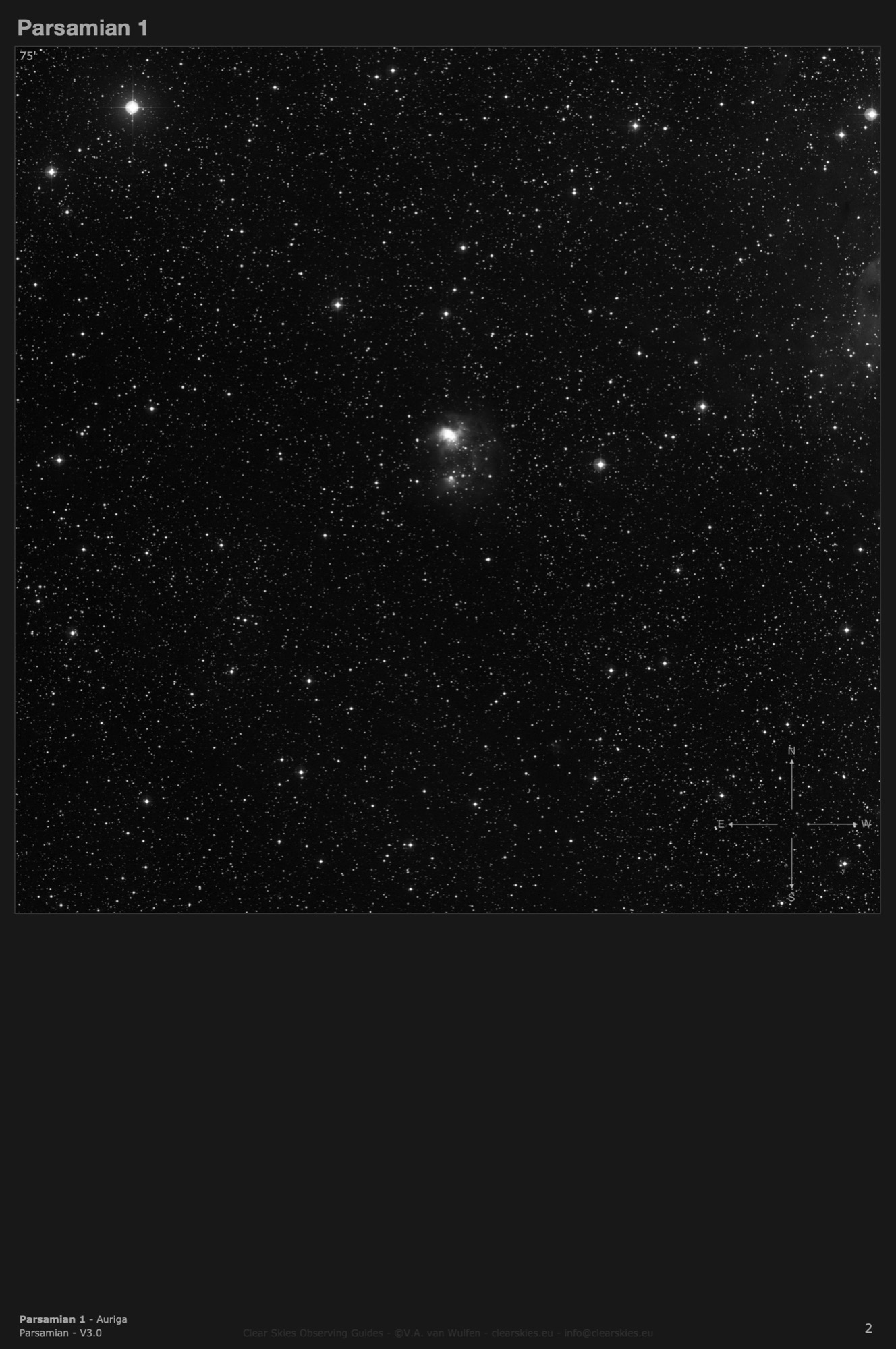 Cometary nebula Parsamian 1 in Auriga Cometary nebula Parsamian 1 in Auriga