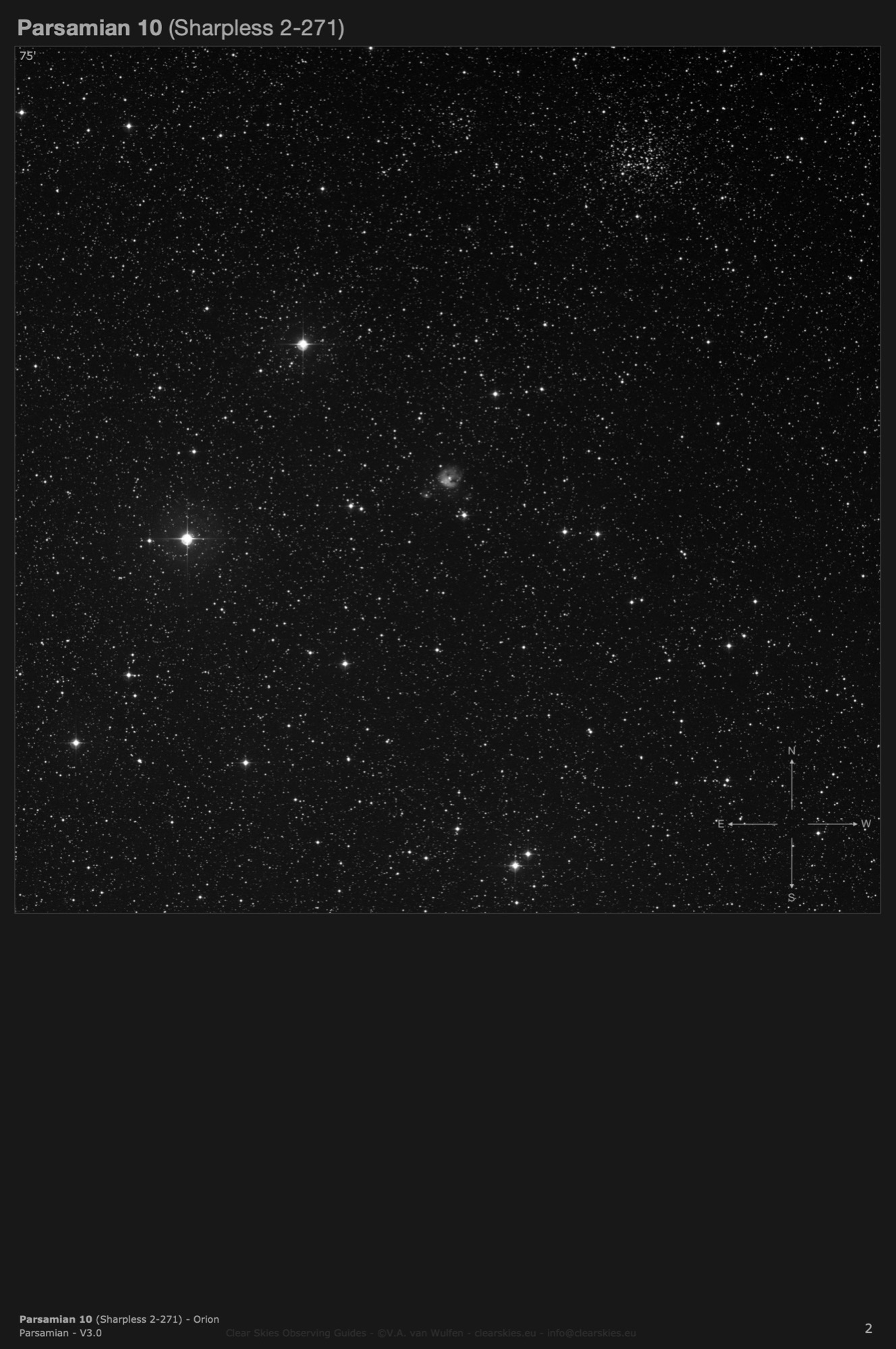 Cometary nebula Parsamian 10 (Sharpless 2-271) in Orion Cometary nebula Parsamian 10 (Sharpless 2-271) in Orion