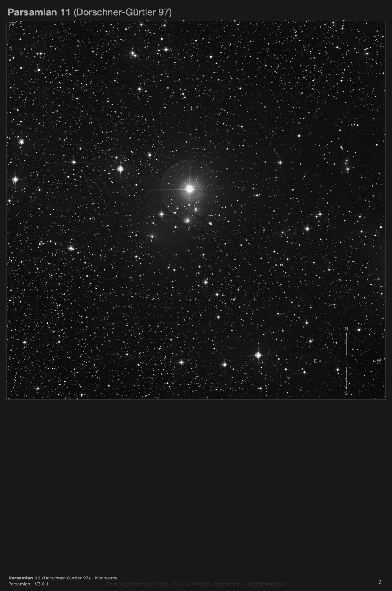 Cometary nebula Parsamian 11 (Dorschner-Gürtler 97) in Monoceros Cometary nebula Parsamian 11 (Dorschner-Gürtler 97) in Monoceros