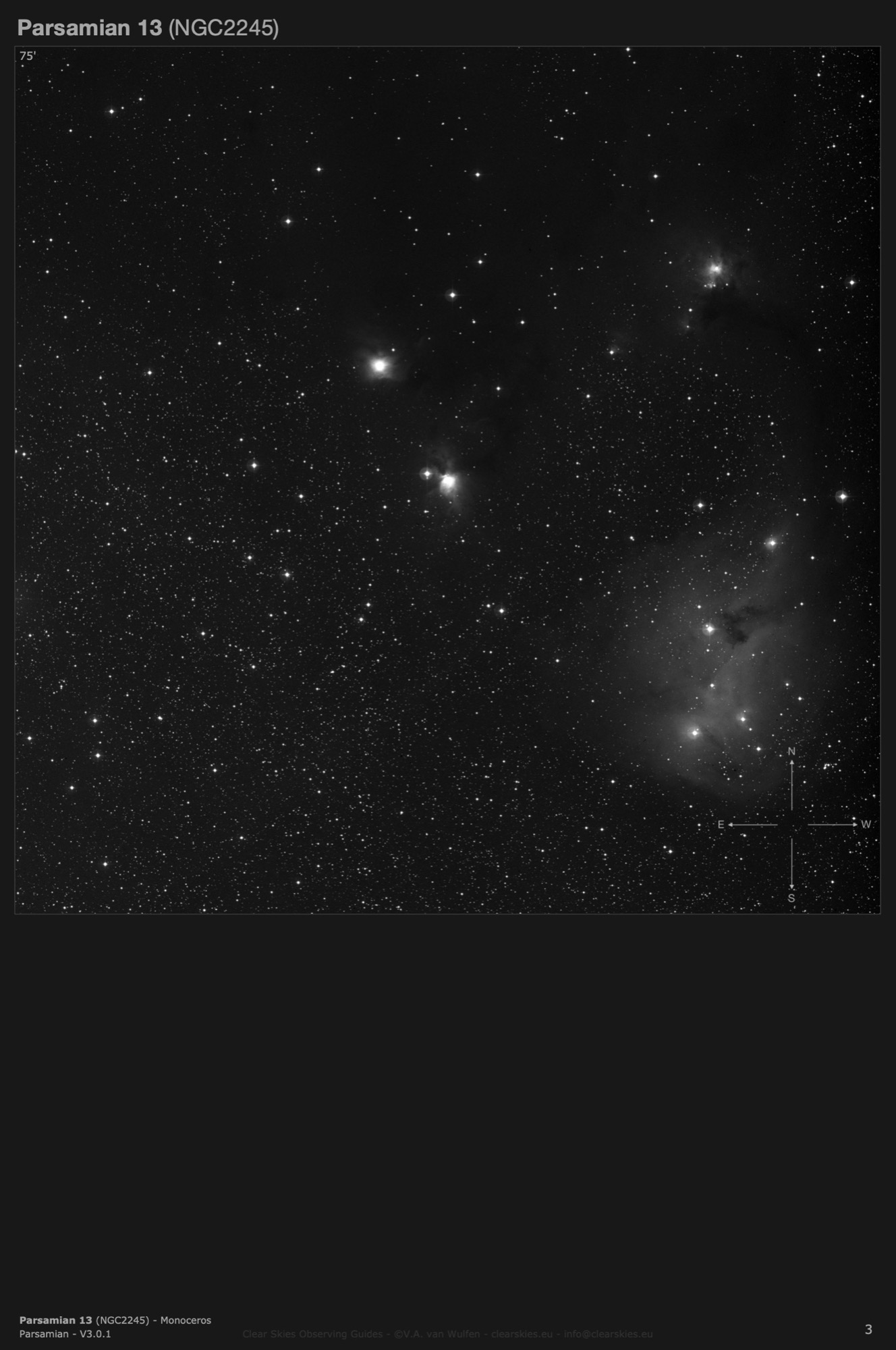 Cometary nebula Parsamian 13 (NGC2245) in Monoceros Cometary nebula Parsamian 13 (NGC2245) in Monoceros