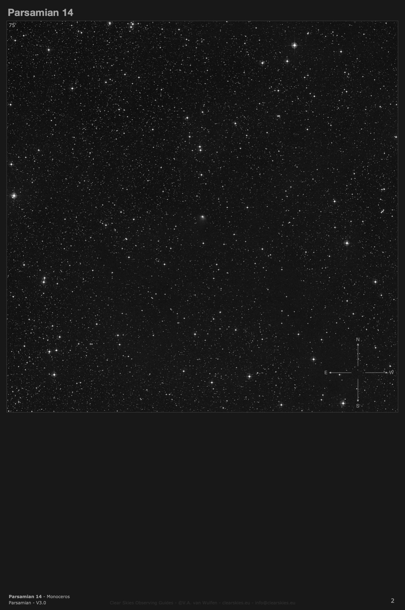 Cometary nebula Parsamian 14 in Monoceros Cometary nebula Parsamian 14 in Monoceros