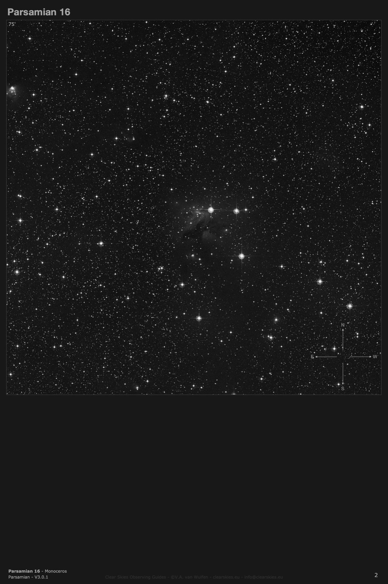 Cometary nebula Parsamian 16 in Monoceros Cometary nebula Parsamian 16 in Monoceros