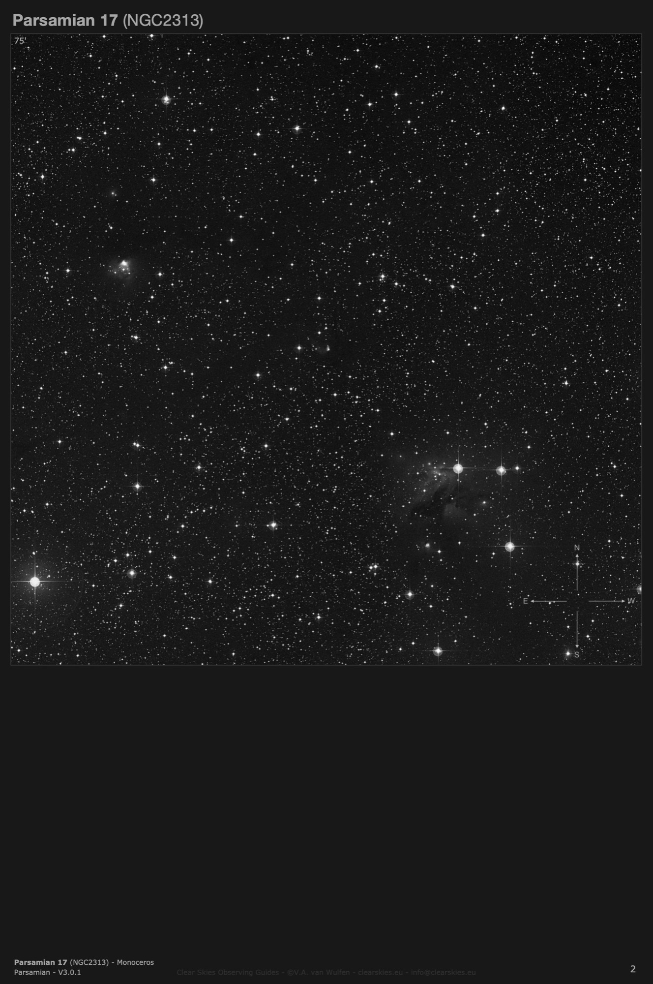 Cometary nebula Parsamian 17 (NGC2313) in Monoceros Cometary nebula Parsamian 17 (NGC2313) in Monoceros