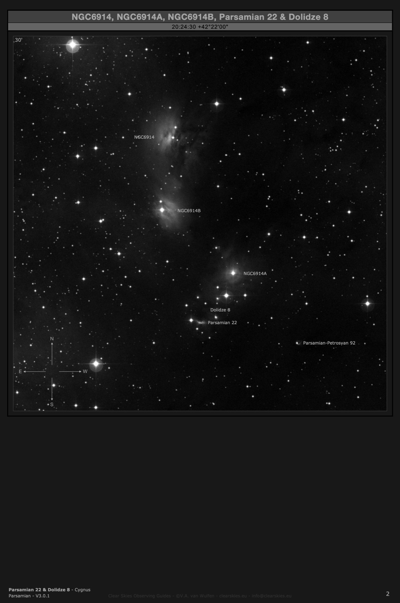 Cometary nebula Parsamian 22 in Cygnus Cometary nebula Parsamian 22 in Cygnus