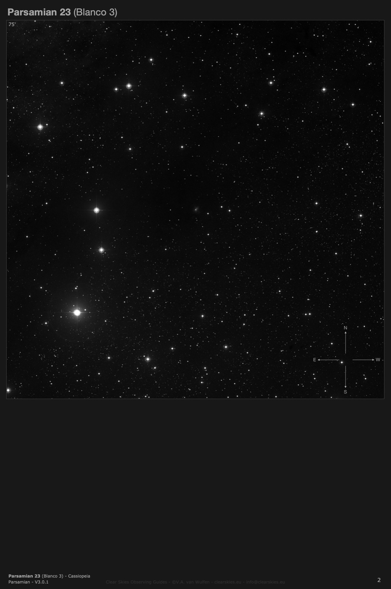 Cometary nebula Parsamian 23 (Blanco 3) in Cassiopeia Cometary nebula Parsamian 23 (Blanco 3) in Cassiopeia