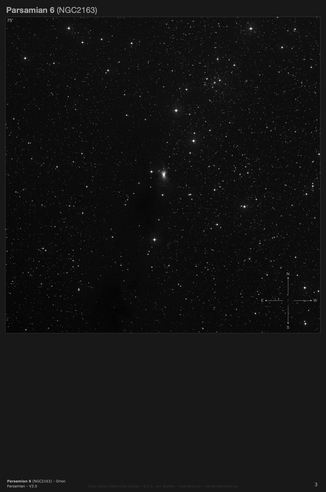 Cometary nebula Parsamian 6 (NGC2163) in Orion Cometary nebula Parsamian 6 (NGC2163) in Orion