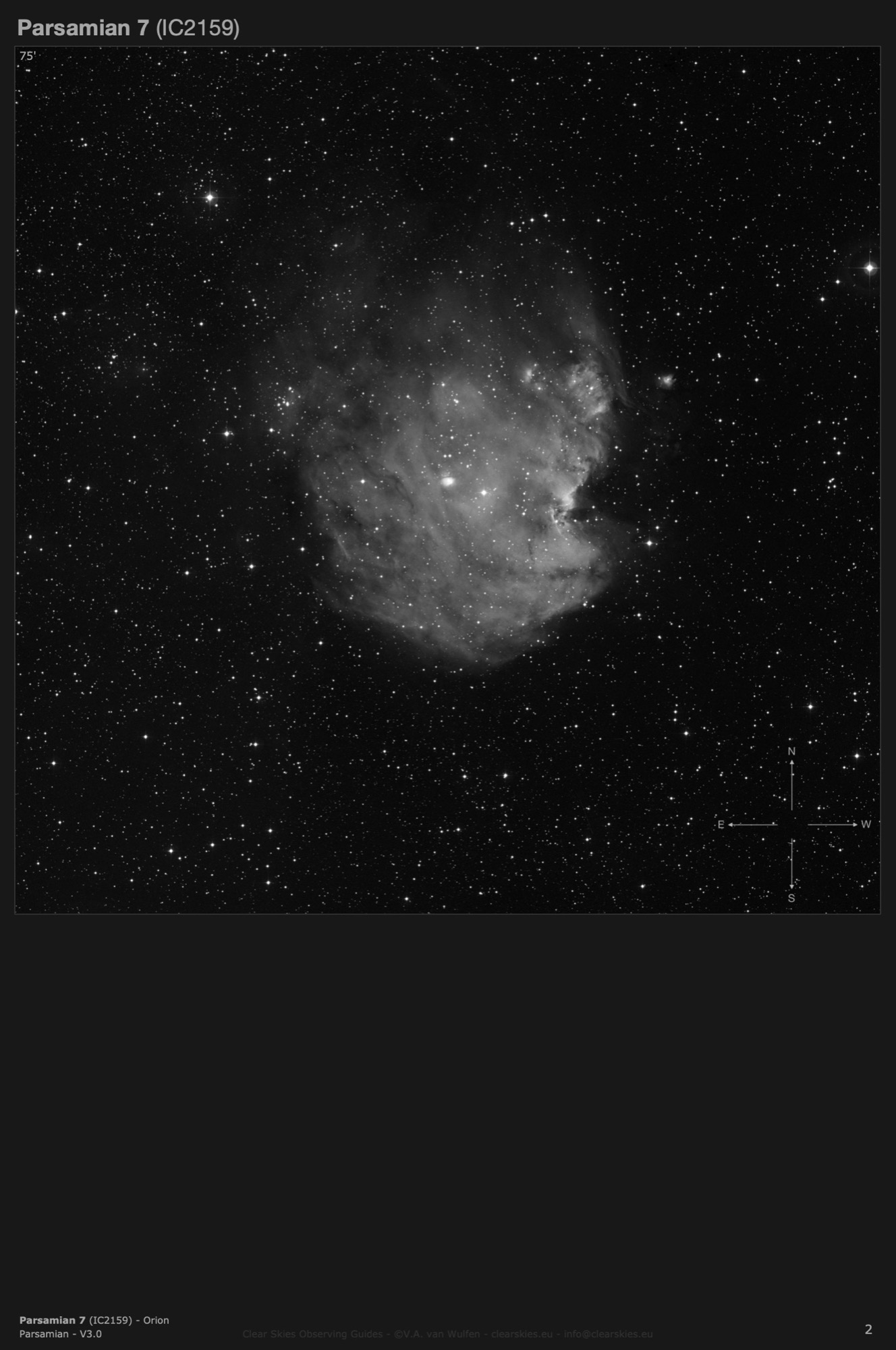 Cometary nebula Parsamian 7 (IC2159) in Orion Cometary nebula Parsamian 7 (IC2159) in Orion