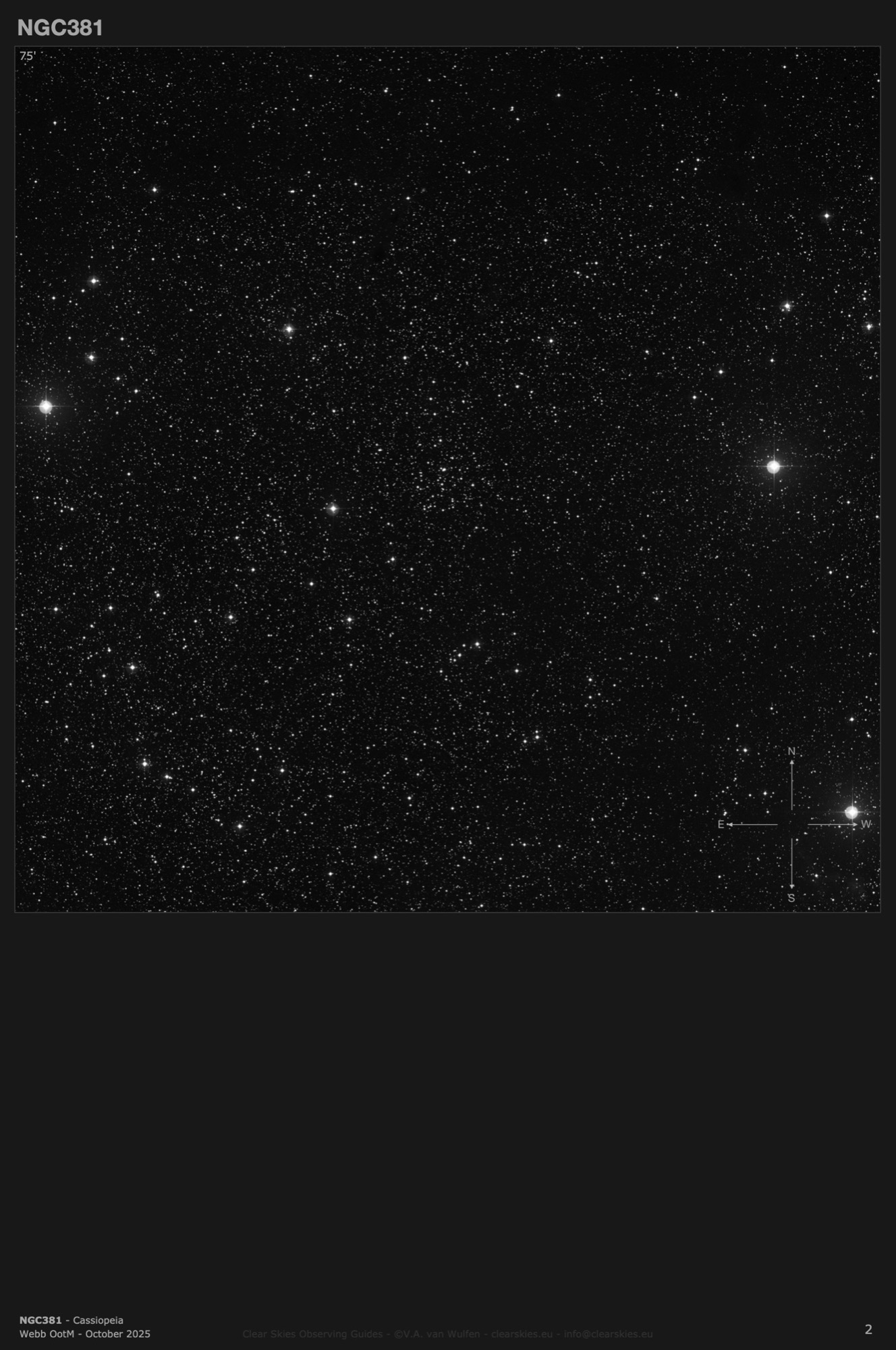 Open cluster NGC381 in Cassiopeia Open cluster NGC381 in Cassiopeia