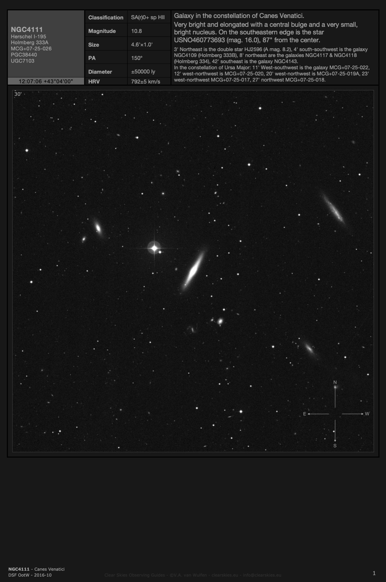 Galaxy NGC4111 in Canes Venatici Galaxy NGC4111 in Canes Venatici