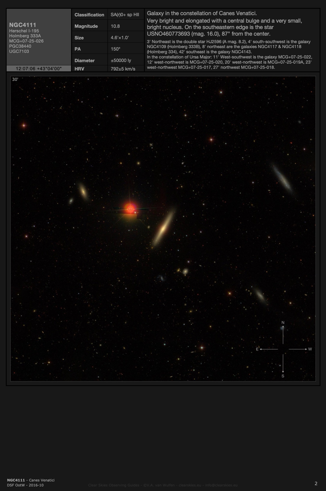 Galaxy NGC4111 in Canes Venatici