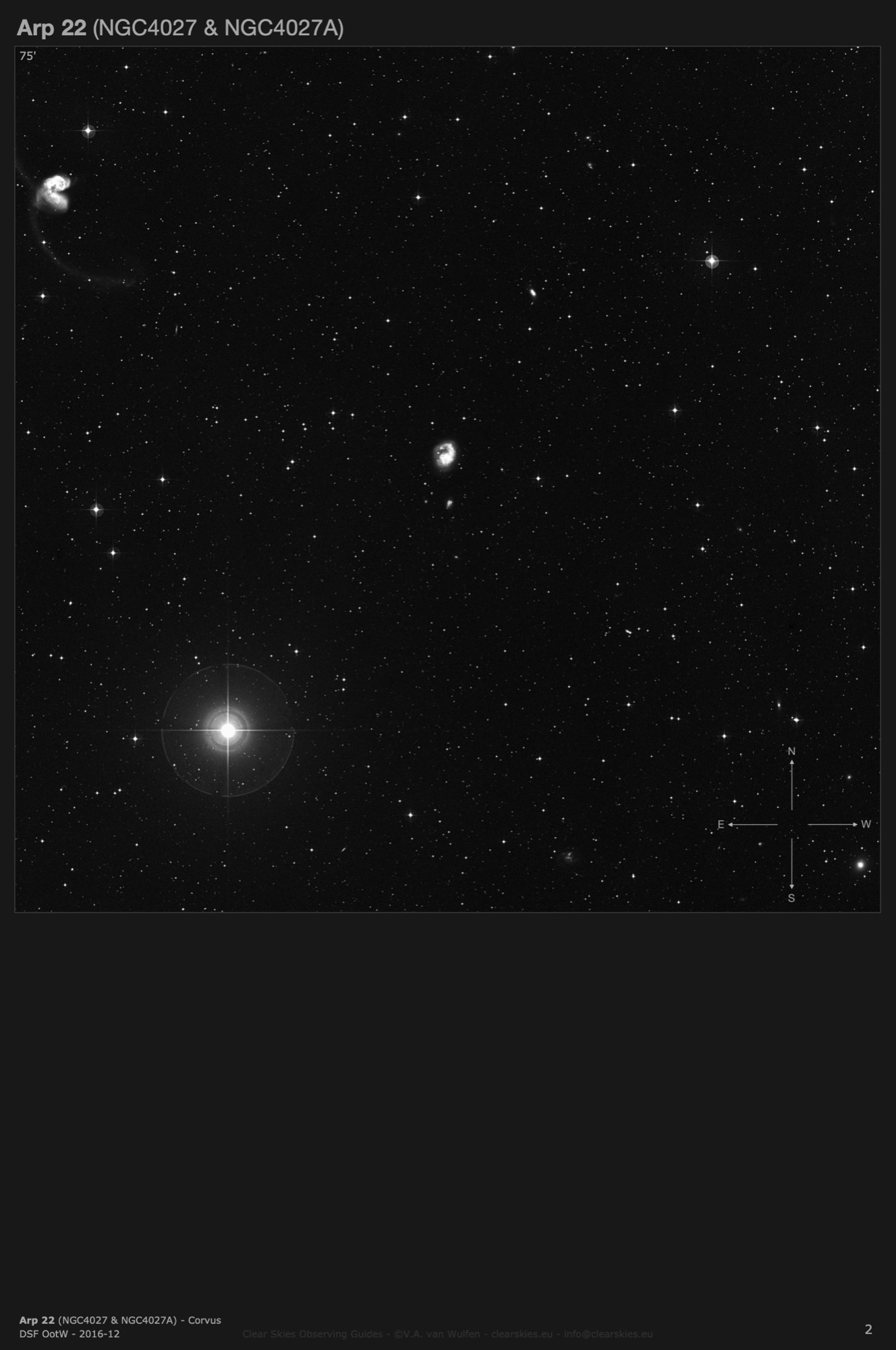 Galaxy pair Arp 22 (NGC4027 & NGC4027A) in Corvus Galaxy pair Arp 22 (NGC4027 & NGC4027A) in Corvus
