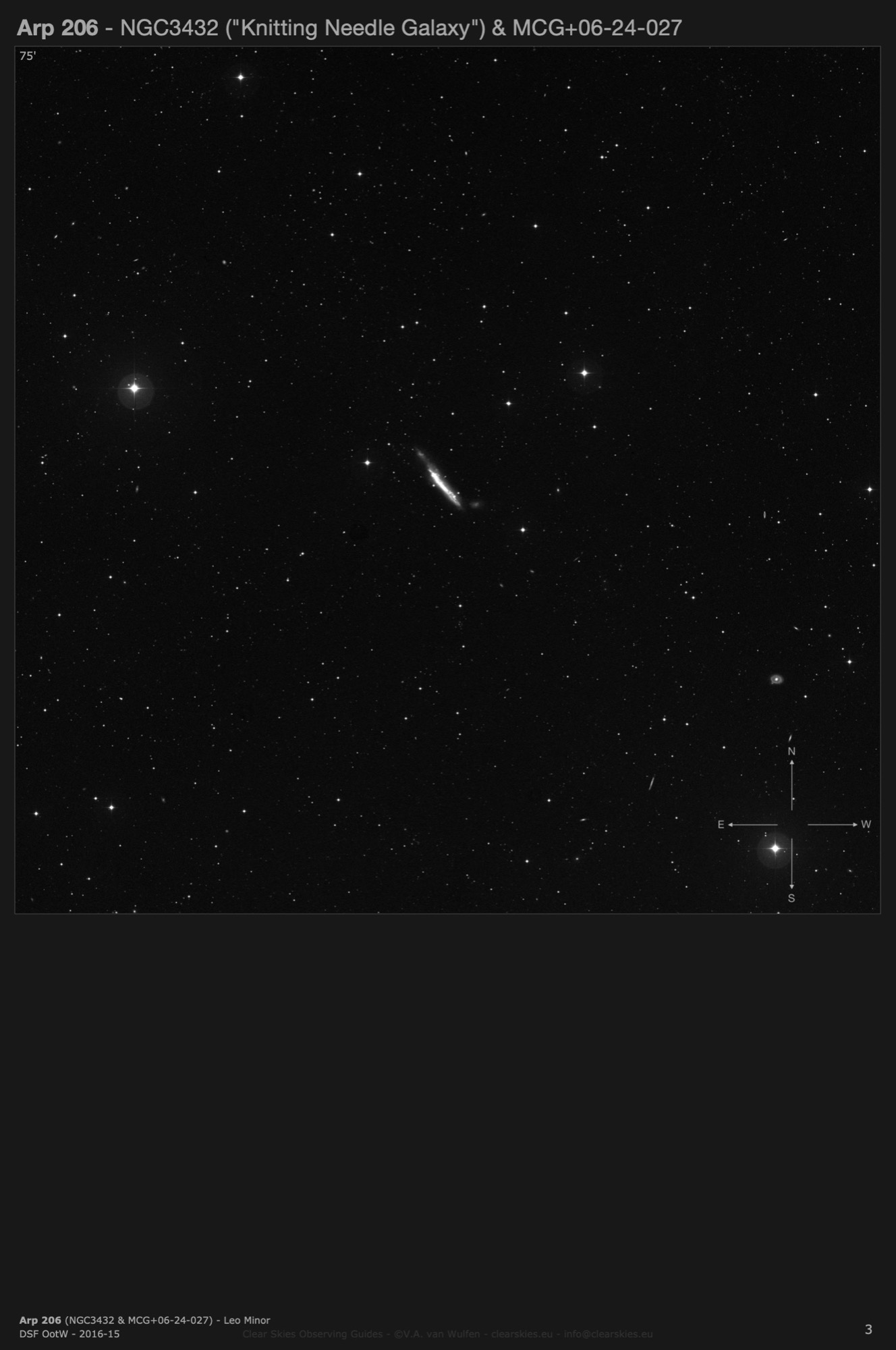 Galaxy pair Arp 206 (NGC3432 - the "Knitting Needle Galaxy" & MCG+06-24-027) in Leo Minor Galaxy pair Arp 206 (NGC3432 - the "Knitting Needle Galaxy" & MCG+06-24-027) in Leo Minor