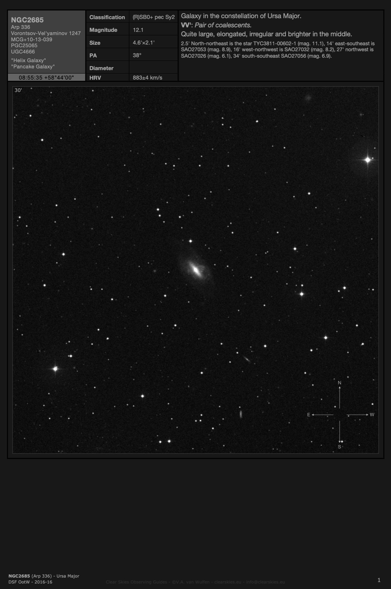 Galaxy NGC2685 (Arp 336) - the "Helix Galaxy" in Ursa Major Galaxy NGC2685 (Arp 336) - the "Helix Galaxy" in Ursa Major