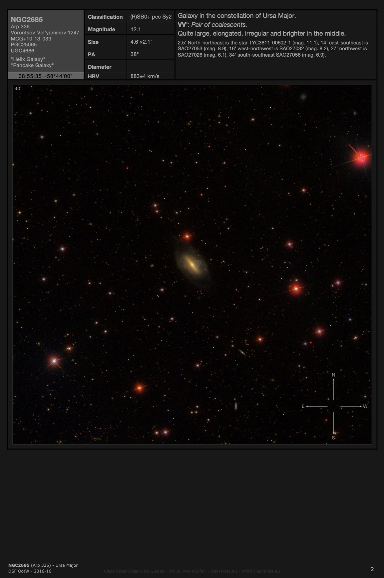 Galaxy NGC2685 (Arp 336) - the "Helix Galaxy" in Ursa Major Galaxy NGC2685 (Arp 336) - the "Helix Galaxy" in Ursa Major