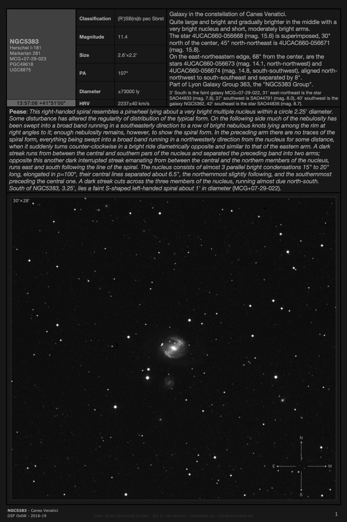 Galaxy NGC5383 in Canes Venatici Galaxy NGC5383 in Canes Venatici