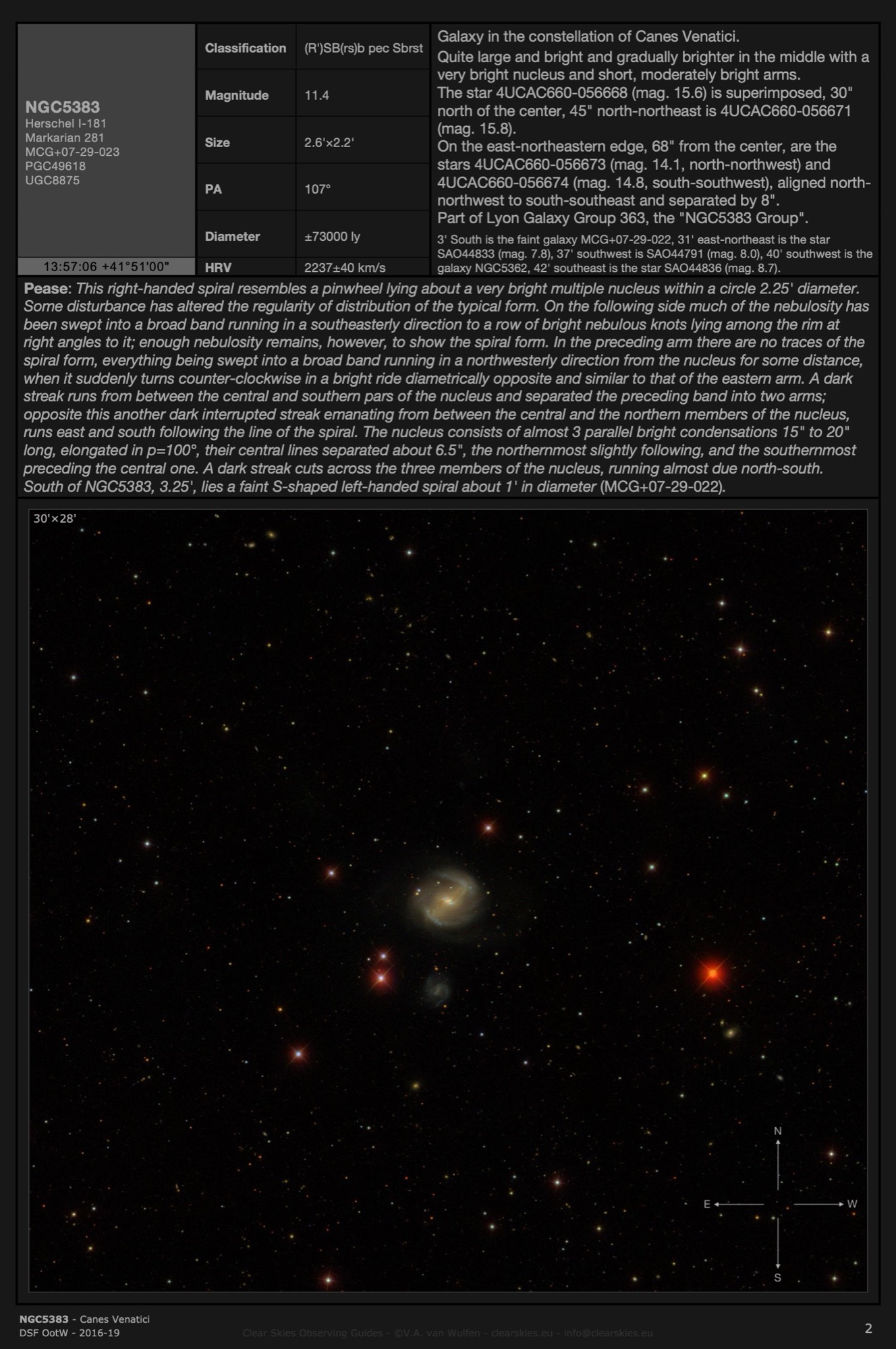 Galaxy NGC5383 in Canes Venatici Galaxy NGC5383 in Canes Venatici