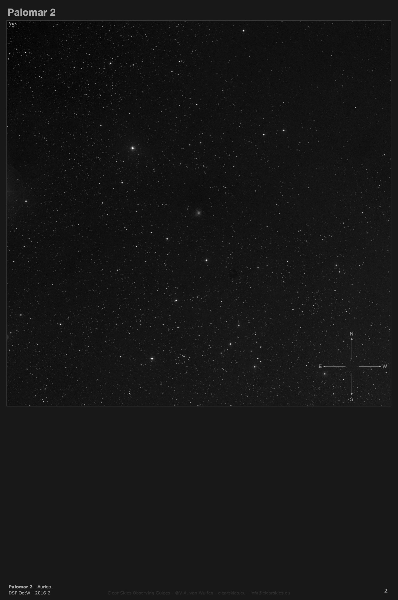 Globular cluster Palomar 2 in Auriga Globular cluster Palomar 2 in Auriga