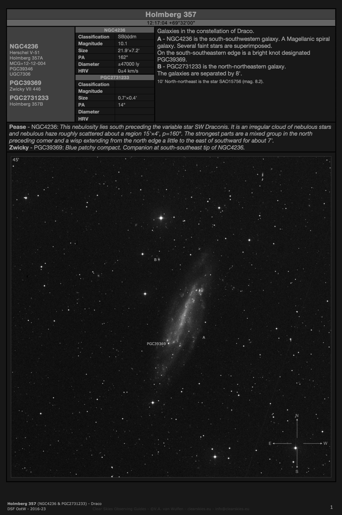 Galaxy pair Holmberg 357 (NGC4236 & PGC2731233) in Draco Galaxy pair Holmberg 357 (NGC4236 & PGC2731233) in Draco
