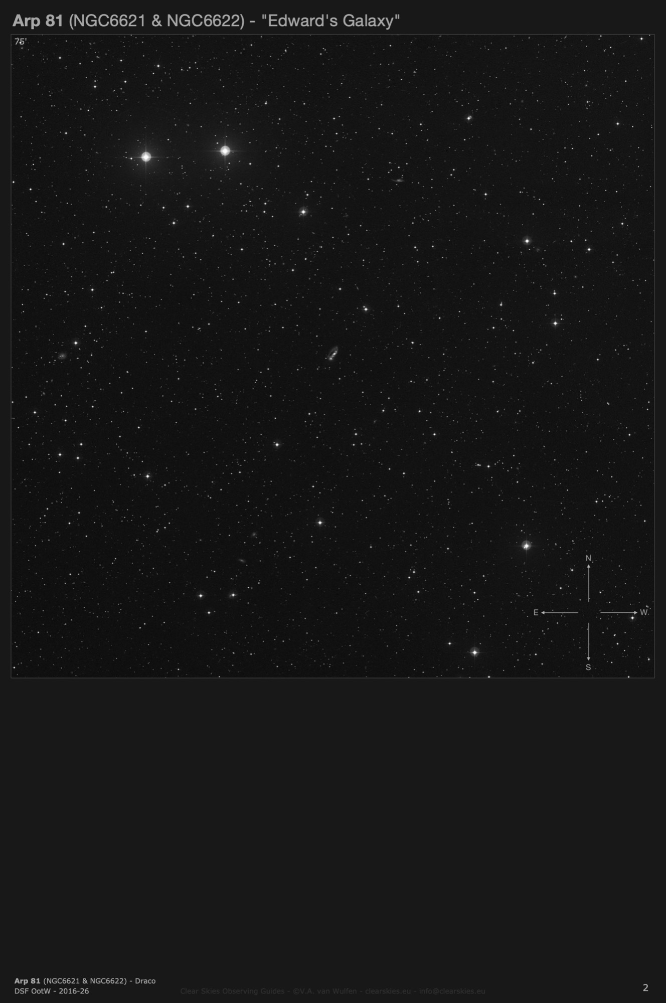 Galaxy pair Arp 81 (NGC6621 & NGC6622) - "Edward's Galaxy" in Draco Galaxy pair Arp 81 (NGC6621 & NGC6622) - "Edward's Galaxy" in Draco