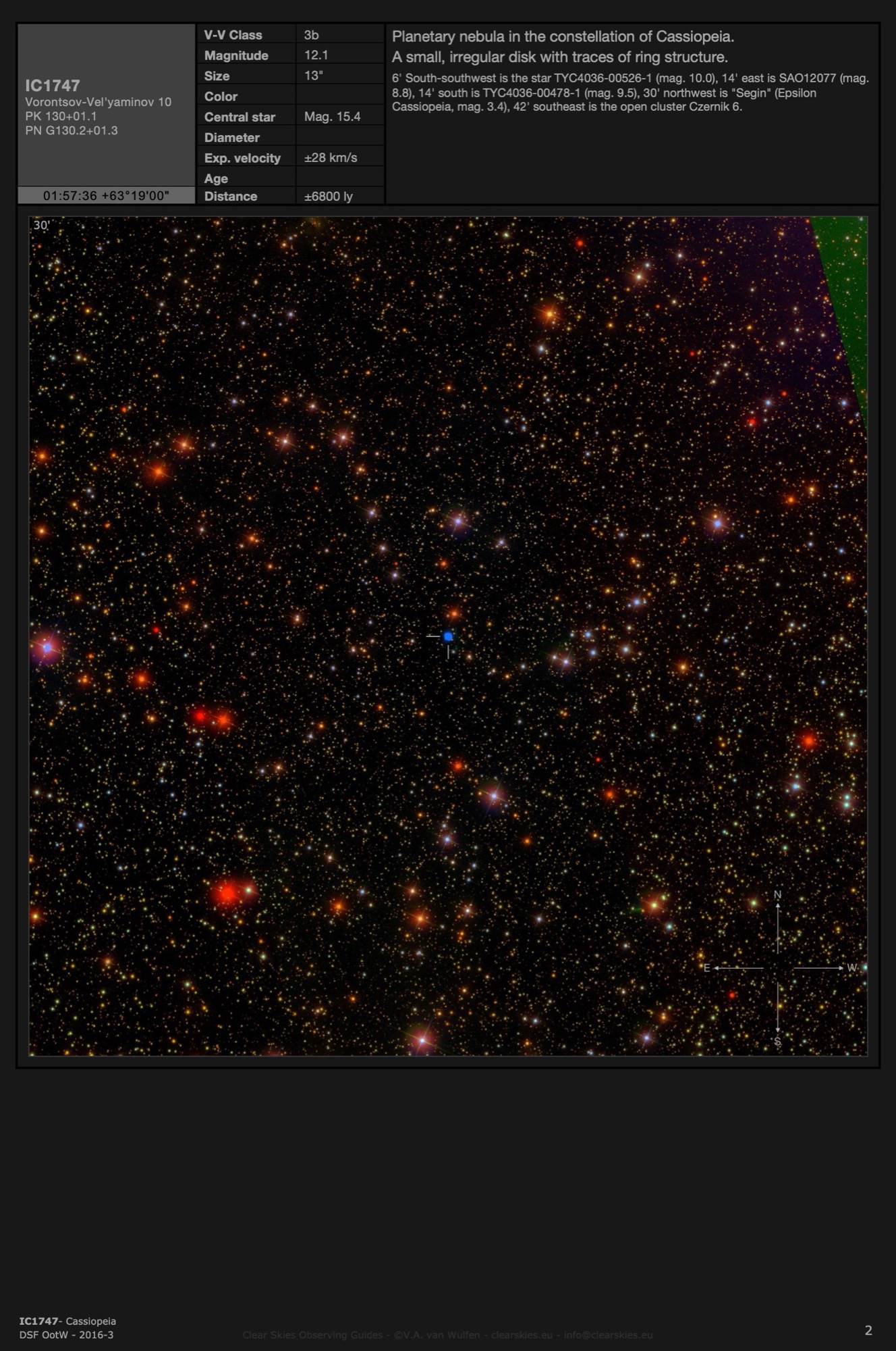 Planetary nebula IC1747 in Cassiopeia Planetary nebula IC1747 in Cassiopeia