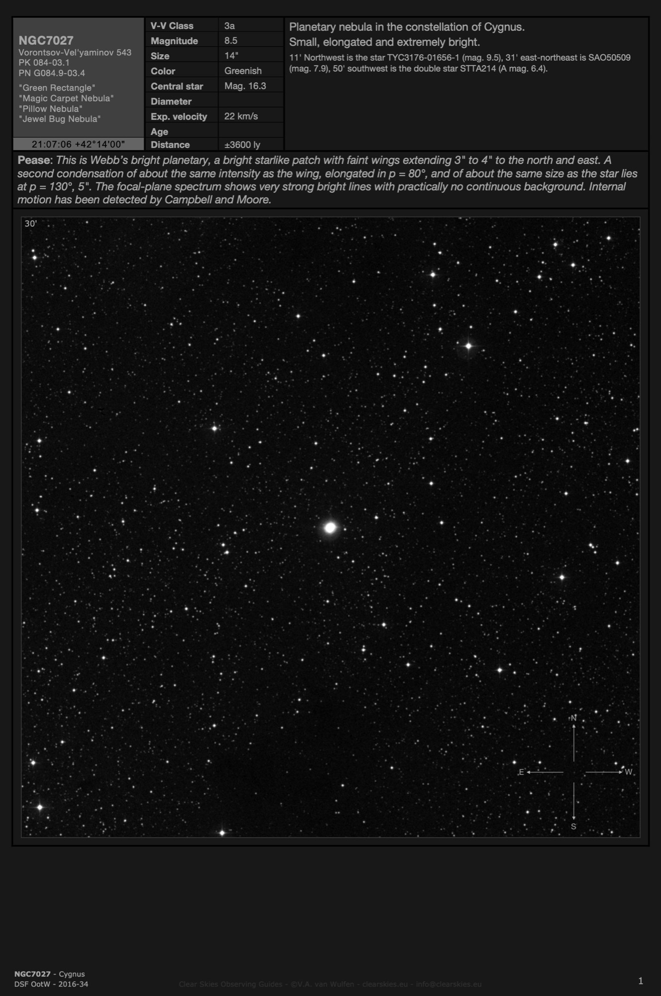 Planetary nebula NGC7027 - the "Green Rectangle" in Cygnus Planetary nebula NGC7027 - the "Green Rectangle" in Cygnus