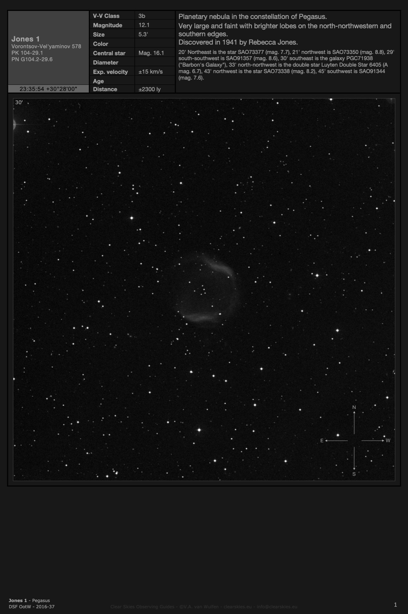 Planetary nebula Jones 1 (PK 104-29.1) in Pegasus Planetary nebula Jones 1 (PK 104-29.1) in Pegasus