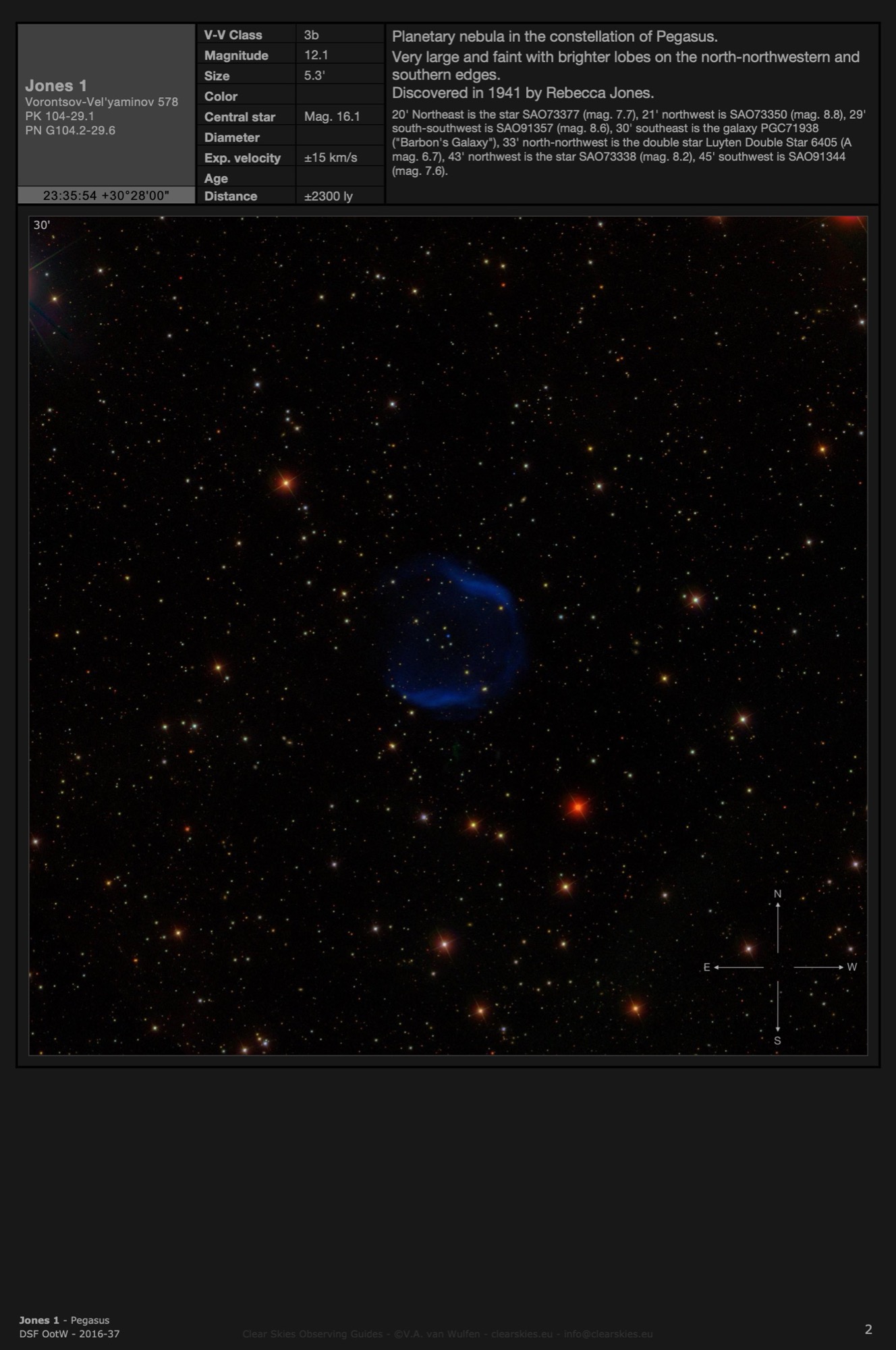 Planetary nebula Jones 1 (PK 104-29.1) in Pegasus Planetary nebula Jones 1 (PK 104-29.1) in Pegasus