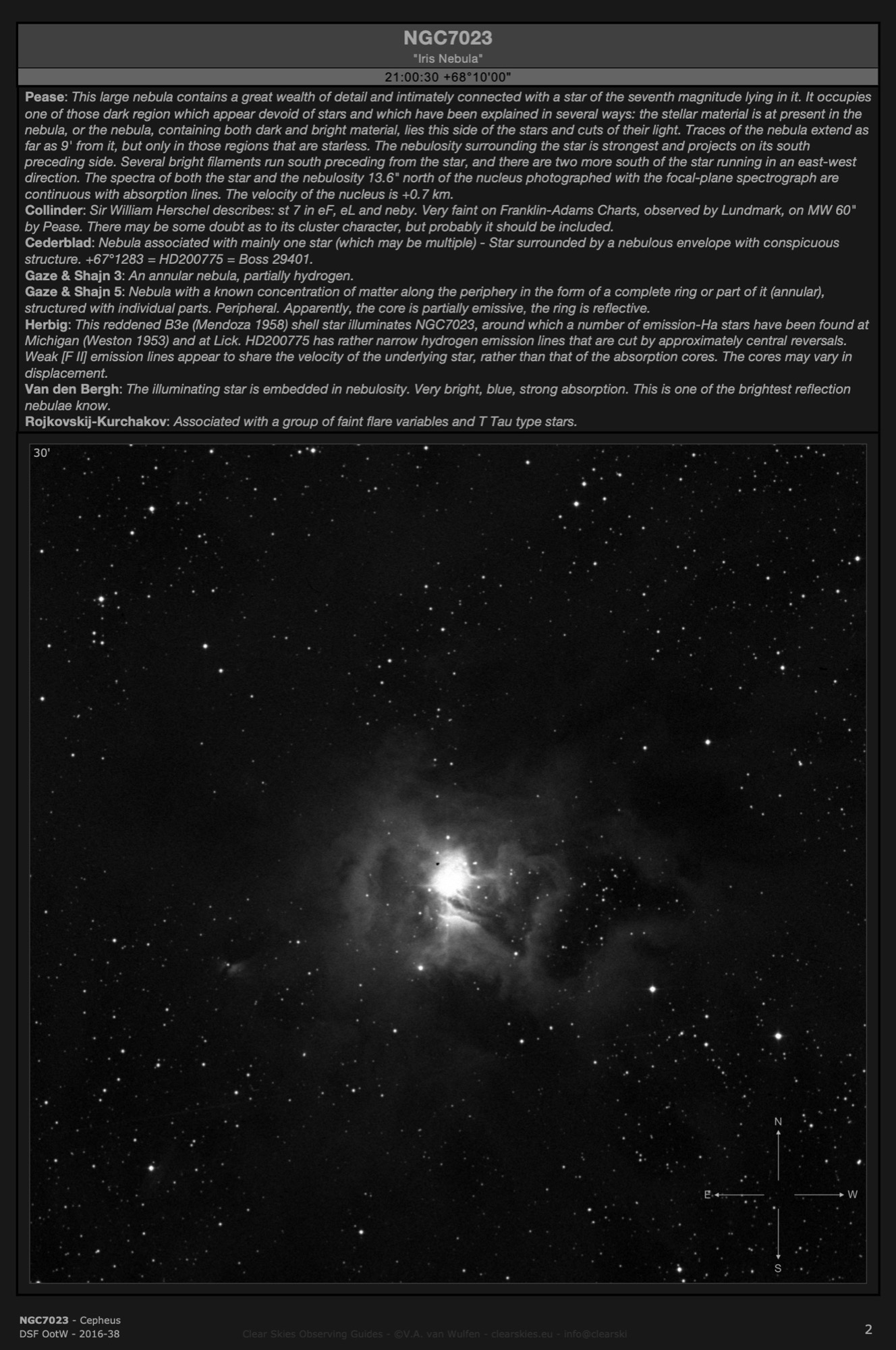 Reflection nebula NGC7023 - the "Iris Nebula" in Cepheus Reflection nebula NGC7023 - the "Iris Nebula" in Cepheus