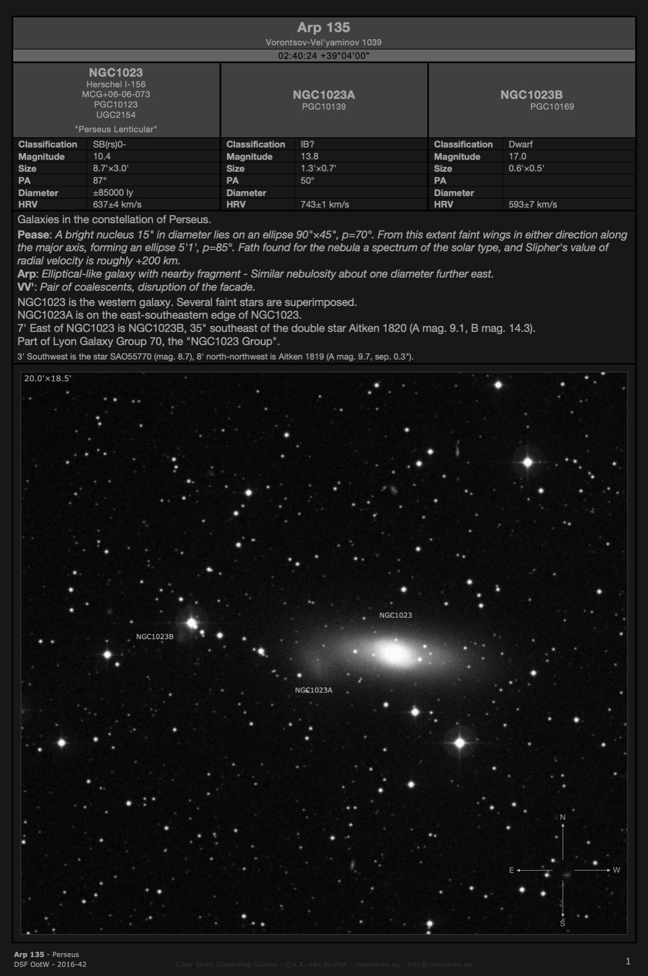 Galaxy group Arp 135 (NGC1023 - the "Perseus Lenticular", NGC1023A & NGC1023B) in Perseus Galaxy group Arp 135 (NGC1023 - the "Perseus Lenticular", NGC1023A & NGC1023B) in Perseus