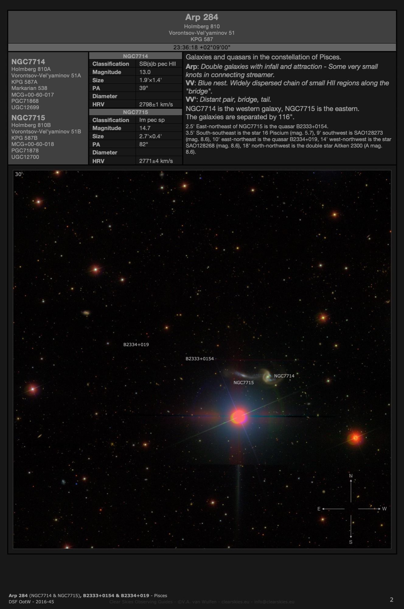 Galaxy pair Arp 284 (NGC7714 & NGC7715) & quasars in Pisces Galaxy pair Arp 284 (NGC7714 & NGC7715) & quasars in Pisces