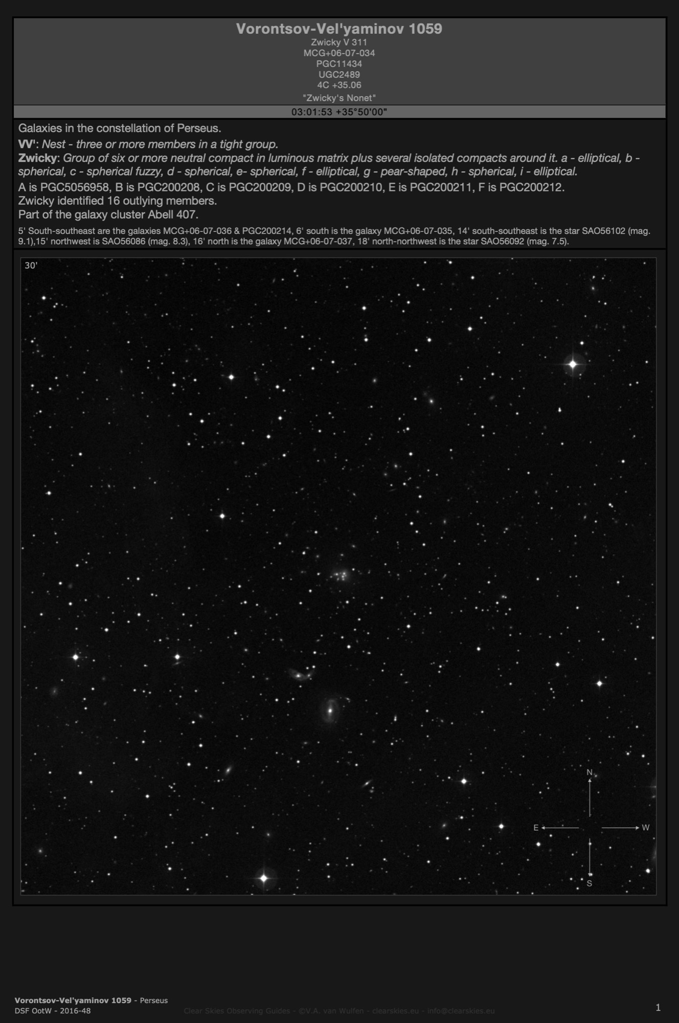Galaxy group Vorontsov-Vel'yaminov 1059 (Zwicky V 311) - "Zwicky's Nonet" in Perseus Galaxy group Vorontsov-Vel'yaminov 1059 (Zwicky V 311) - "Zwicky's Nonet" in Perseus