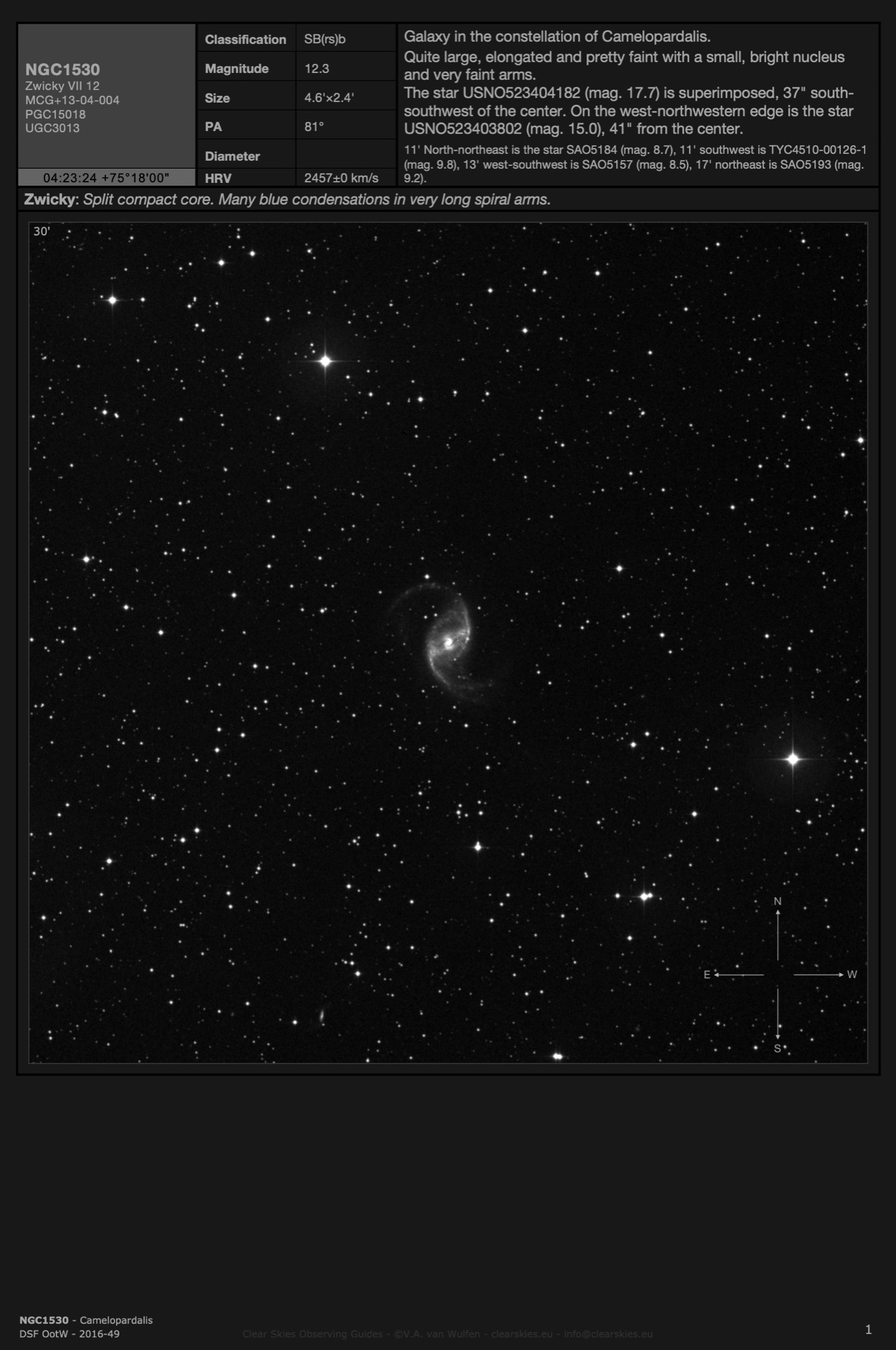 Galaxy NGC1530 in Camelopardalis Galaxy NGC1530 in Camelopardalis