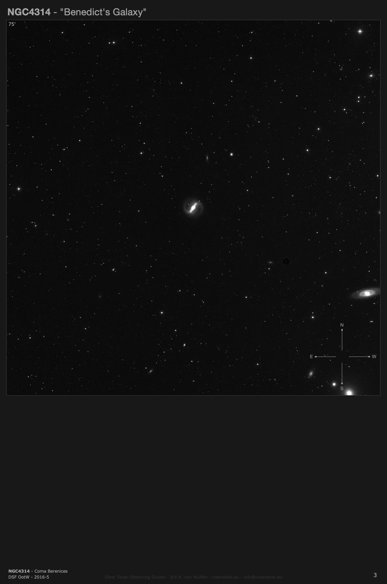 Galaxy NGC4314 - "Benedict's Galaxy" in Coma Berenices