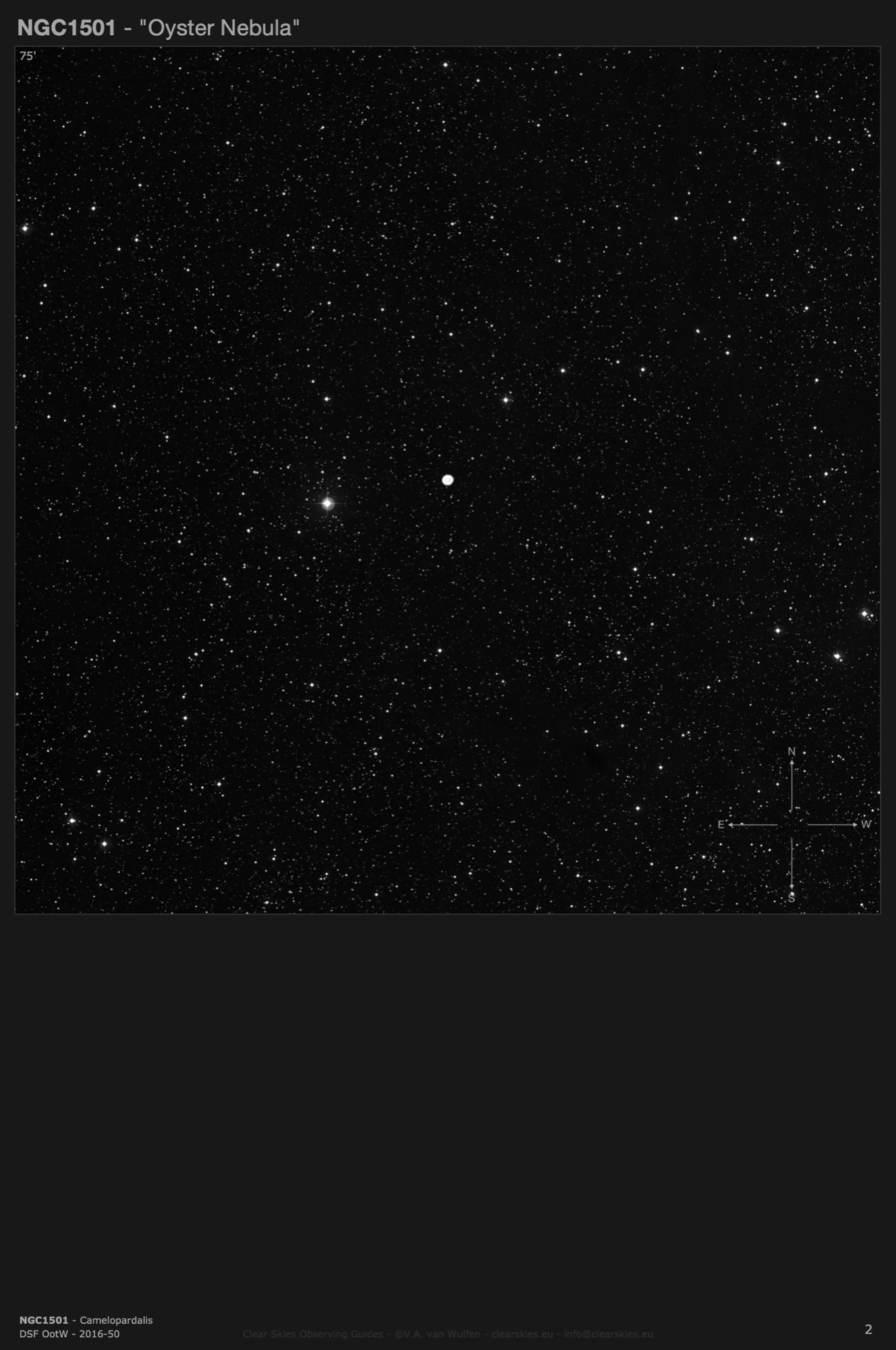 Planetary nebula NGC1501 - the "Oyster Nebula" in Camelopardalis Planetary nebula NGC1501 - the "Oyster Nebula" in Camelopardalis