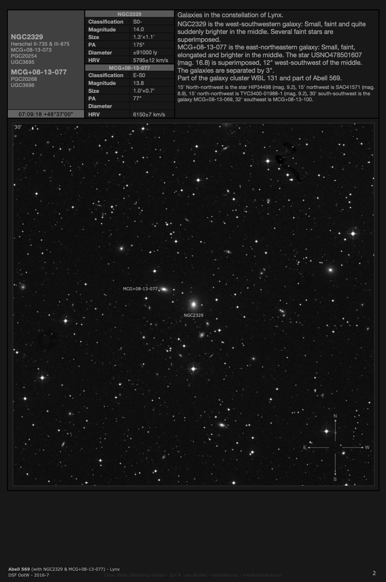 Galaxy cluster Abell 569 (with NGC2329 & MCG+08-13-077) in Lynx Galaxy cluster Abell 569 (with NGC2329 & MCG+08-13-077) in Lynx