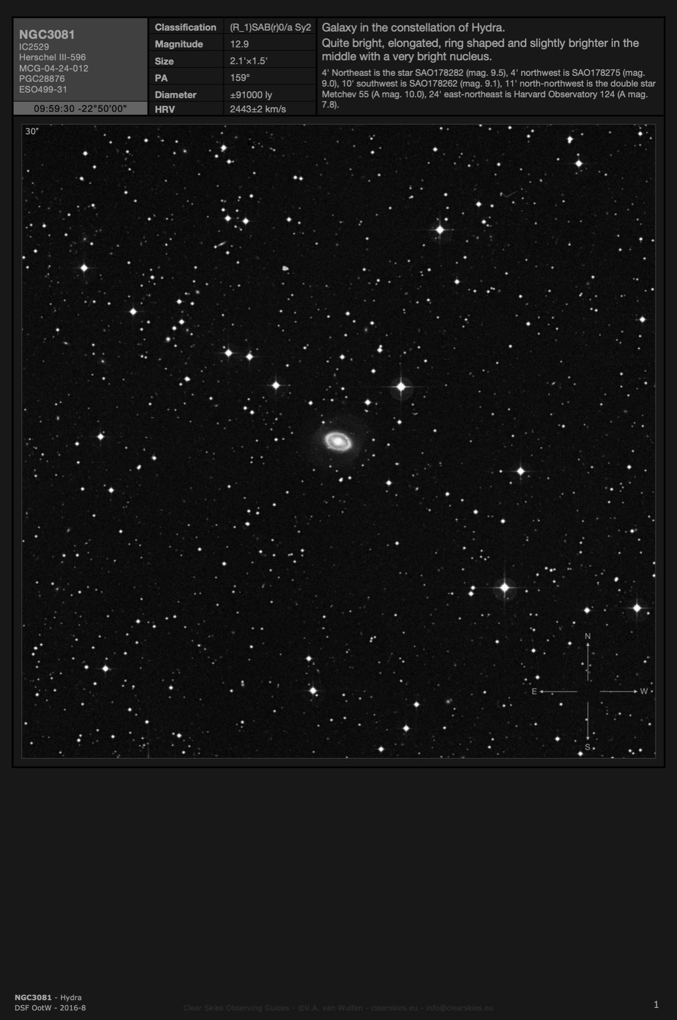 Galaxy NGC3081 in Hydra Galaxy NGC3081 in Hydra