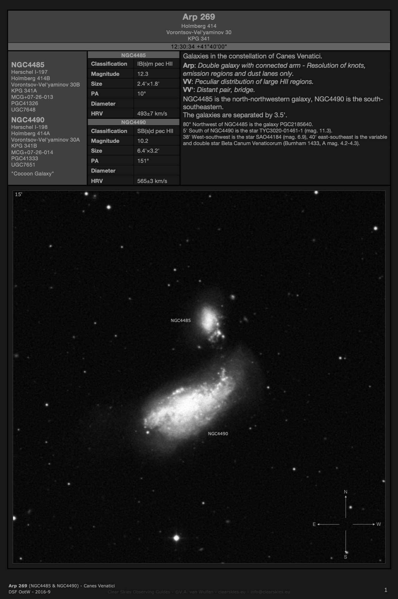 Galaxy pair Arp 269 (NGC4485 & NGC4490 - the "Cocoon Galaxy") in Canes Venatici Galaxy pair Arp 269 (NGC4485 & NGC4490 - the "Cocoon Galaxy") in Canes Venatici